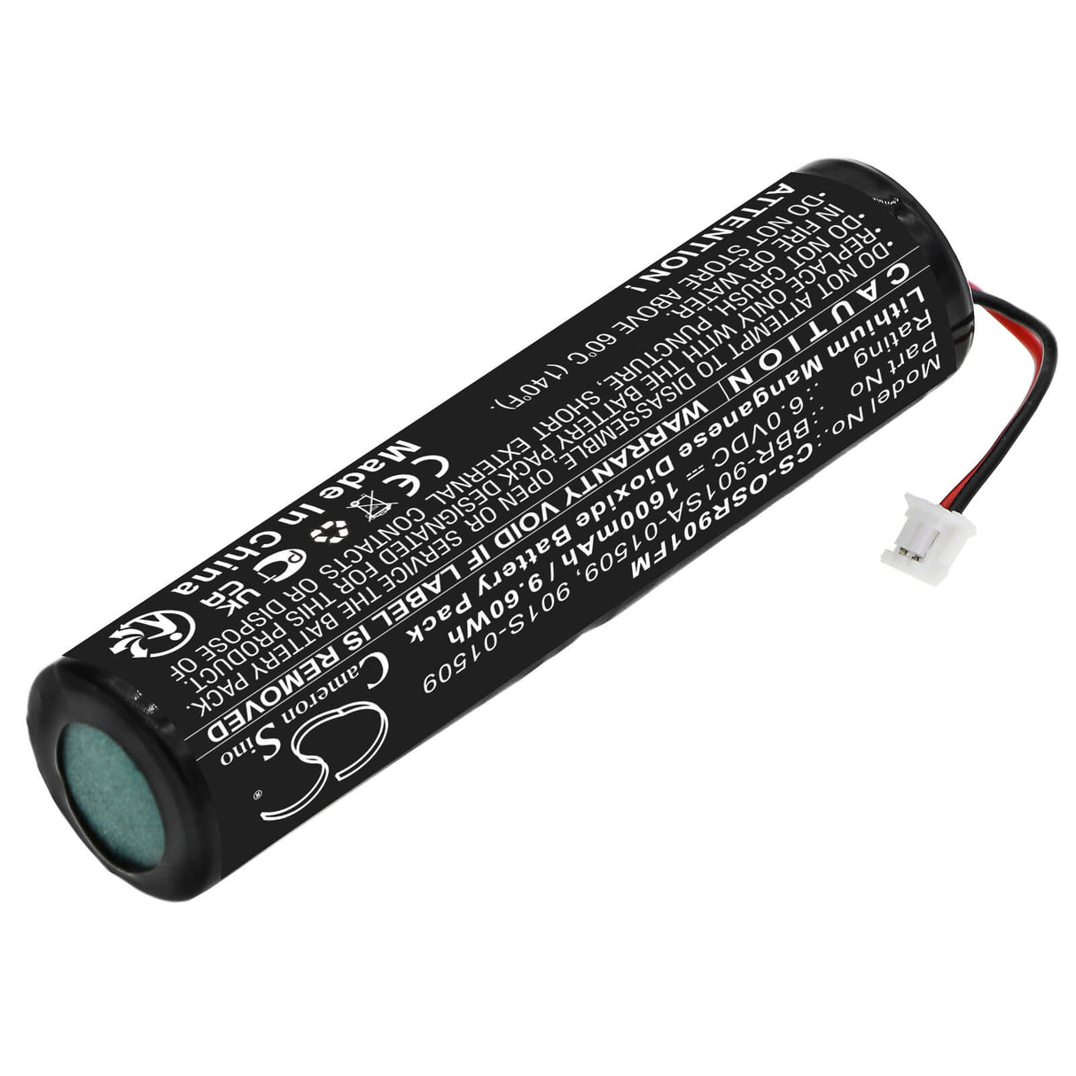 6.0V, Li-MnO2, 1600mAh, batterie de sécurité marine compatible avec Rescueme, Ocean Signal, 901s-01509, balise de détresse Mob1, Rescueme Mob1, dispositifs de sécurité marine et de flottaison de 9.6Wh Cameron Sino Technology Limited