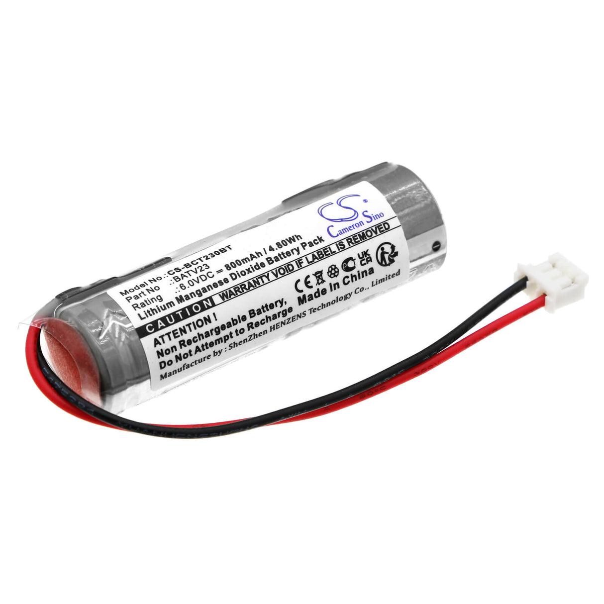 6.0v, Li-mno2, 800mah, Alarm Battery Fits Daitem, 214-27d, 216-27d, 4.80wh Alarm System Cameron Sino Technology Limited
