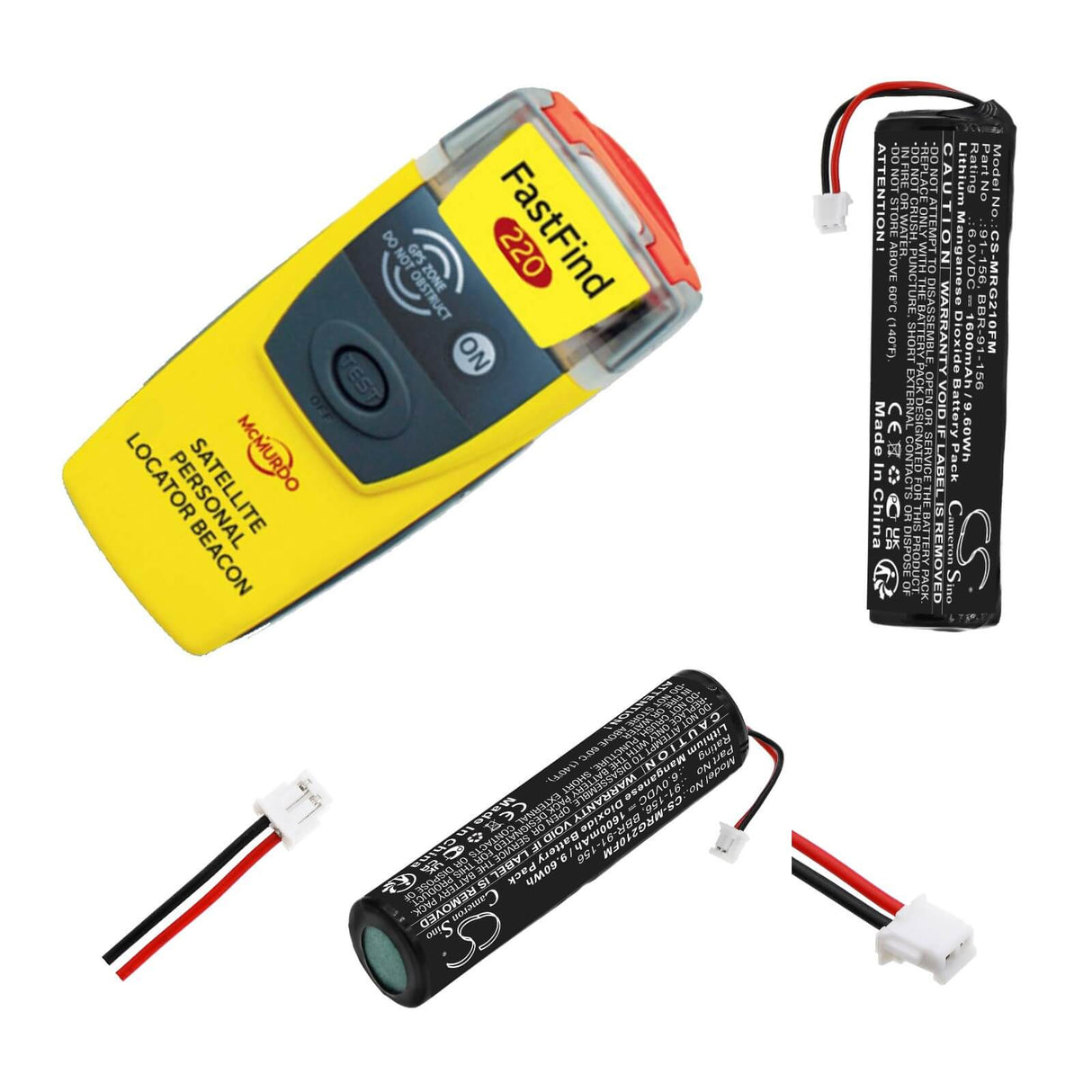 6.0V, Li-MnO2, 1600mAh, Marine Safety battery fits Kannad Marine, Mcmurdo, 91-156, Safelink Ais Sart, Safelink Solo, 9.6Wh Marine Safety & Flotation Devices Cameron Sino Technology Limited