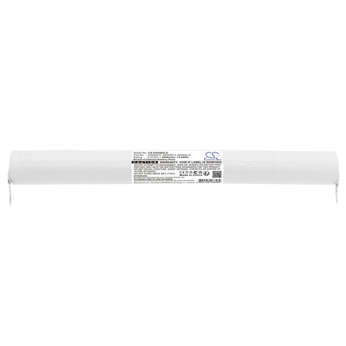 6.0V, Ni-CD, 2000mAh, batterie d'éclairage de secours compatible avec Ura, 10676 Tim 60 Id, 10676tim60id, 12.00Wh Éclairage de secours Cameron Sino Technology Limited