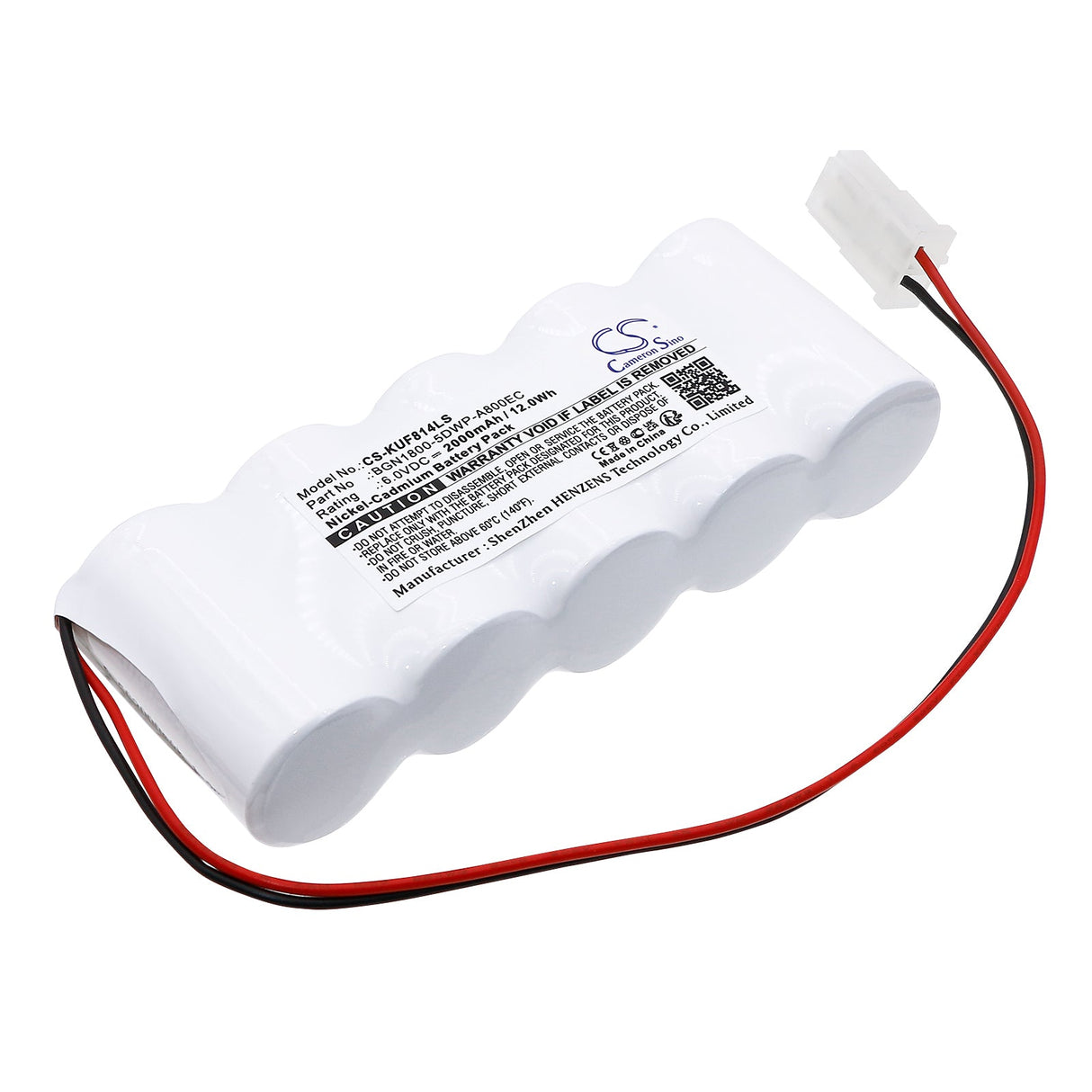 6.0V, Ni-CD, 2000mAh, Batterie d'éclairage de secours compatible avec Kaufel, Bgn1800-5dwp-a800ec, 850.0014, 12.0Wh Éclairage de secours Cameron Sino Technology Limited