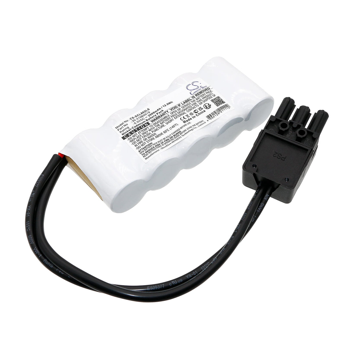 6.0V, Ni-CD, 2000mAh, Batterie d'éclairage de secours compatible avec Schuch, 8020, 8021, 12.0Wh Éclairage de secours Cameron Sino Technology Limited