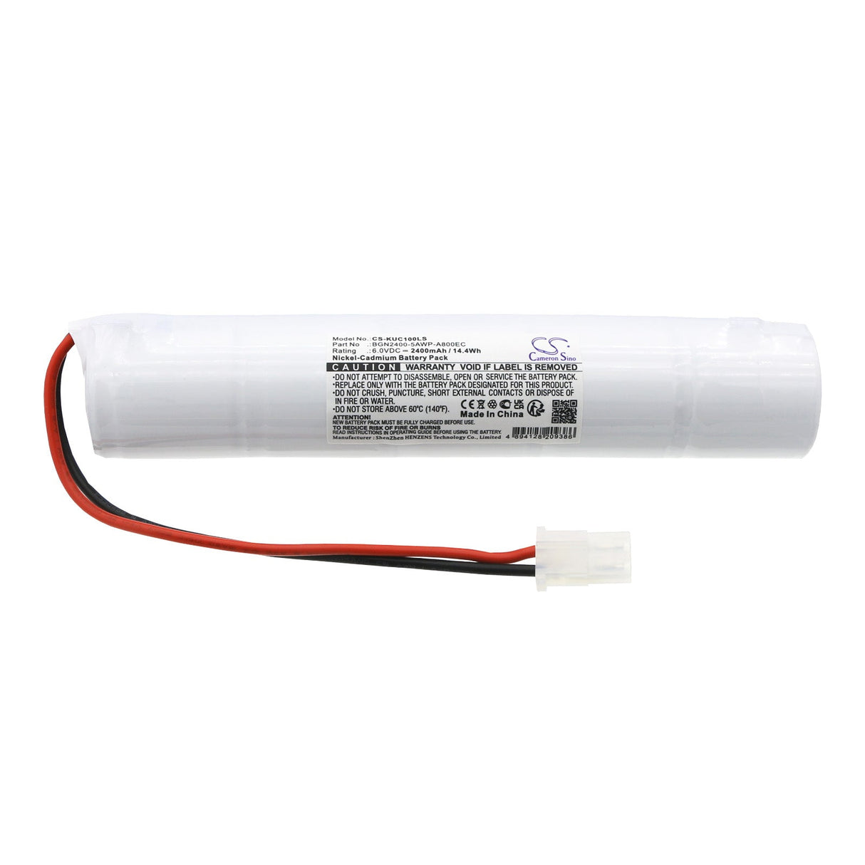 6.0V, Ni-CD, 2400mAh, Batterie d'éclairage d'urgence compatible avec Kaufel, Bgn2400-5awp-a800ec, C1, 14.4Wh Éclairage d'urgence Cameron Sino Technology Limited