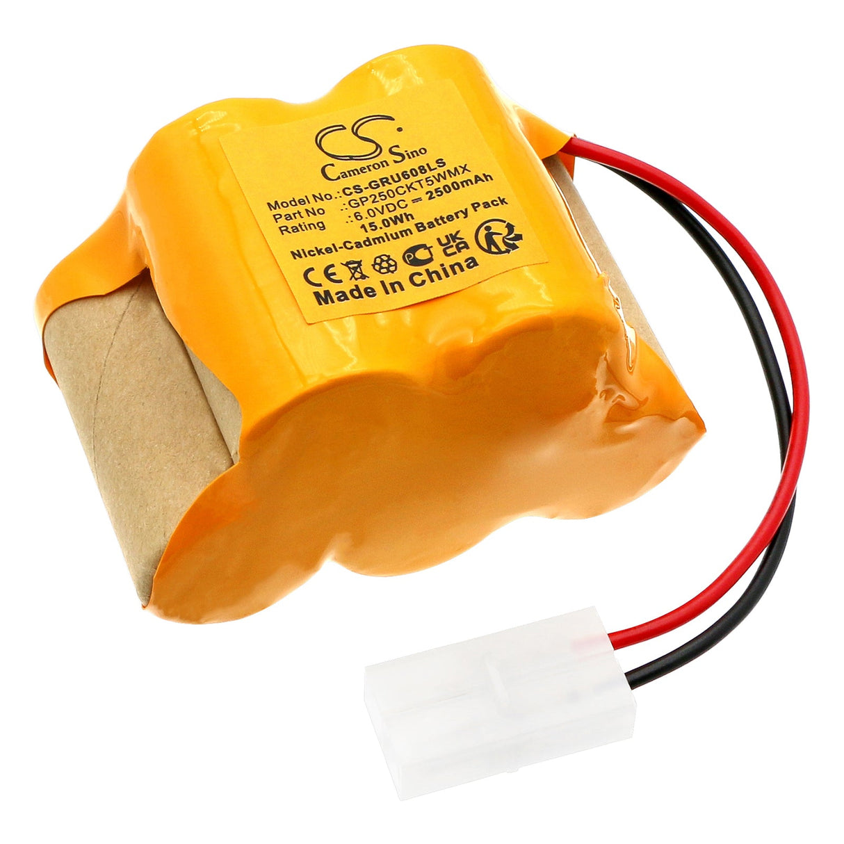 6.0V, Ni-CD, 2500mAh, batterie d'éclairage de secours compatible avec Legrand, 5krmt 26/50, 608-92, 15.0Wh Éclairage de secours Cameron Sino Technology Limited