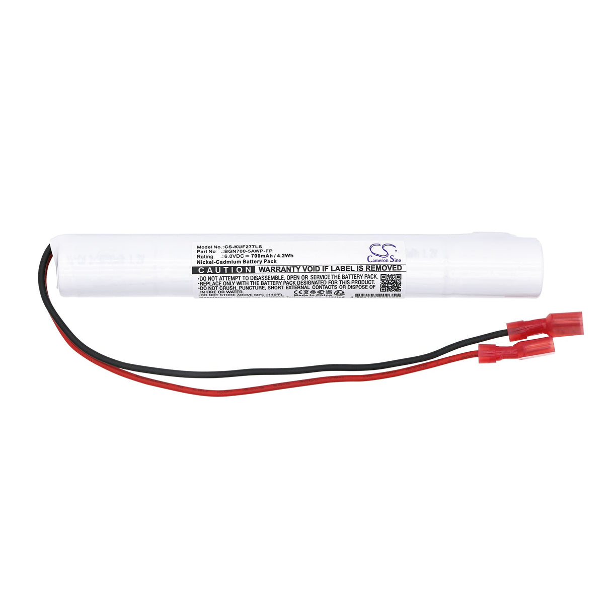 6.0V, Ni-CD, 700mAh, Batterie d'éclairage de secours compatible avec Kaufel, Bgn700-5awp-fp, 2277, 4.2Wh Éclairage de secours Cameron Sino Technology Limited