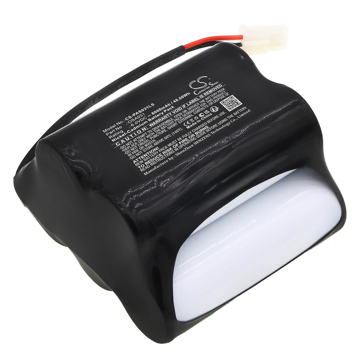 6.0V, Ni-CD, 8000mAh, batterie d'éclairage d'urgence compatible avec Powersonic, Osa031, A13463, Psd5, 48.00Wh Éclairage d'urgence Cameron Sino Technology Limited