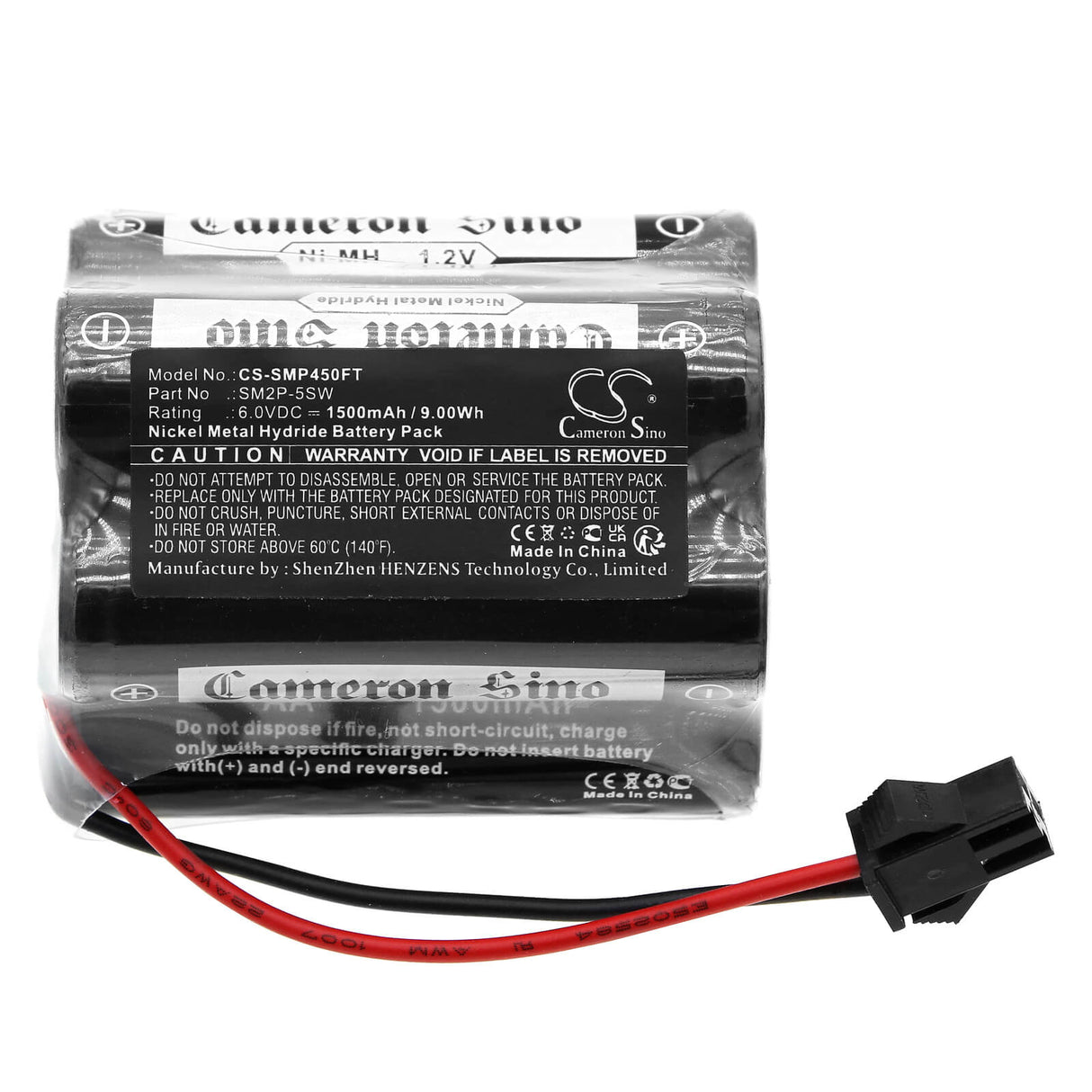 6.0V, Ni-MH, 1500mAh, Solar Battery battery fits Sunforce, Sm2p-5sw, 45 Motion Lights, 60 Motion Lights, 9Wh Solar Battery Cameron Sino Technology Limited