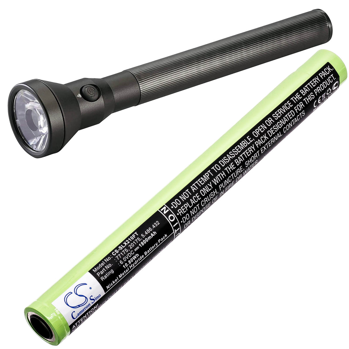 6.0V, Ni-MH, 1800mAh, Flashlight battery fits Streamlight, 20175, Sl20x-led, Ultrastinger, 10.8Wh Flashlight Cameron Sino Technology Limited