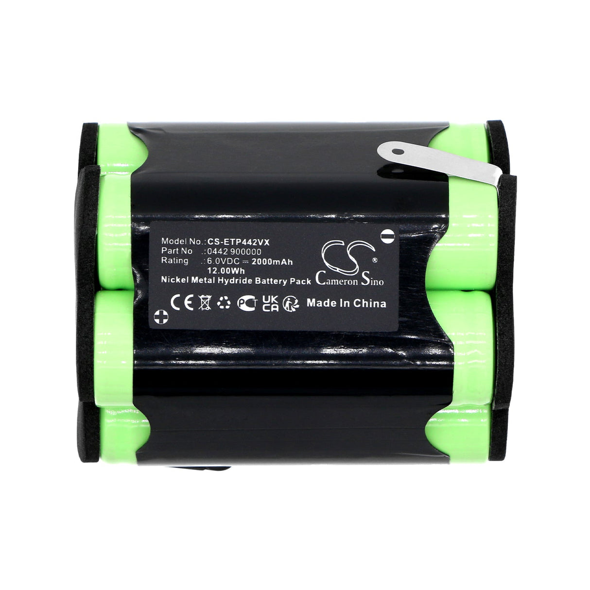 6.0V, Ni-MH, 2000mAh, Vacuum Battery fits Eta, 0442 Verto, 12.00Wh Vacuum Cameron Sino Technology Limited