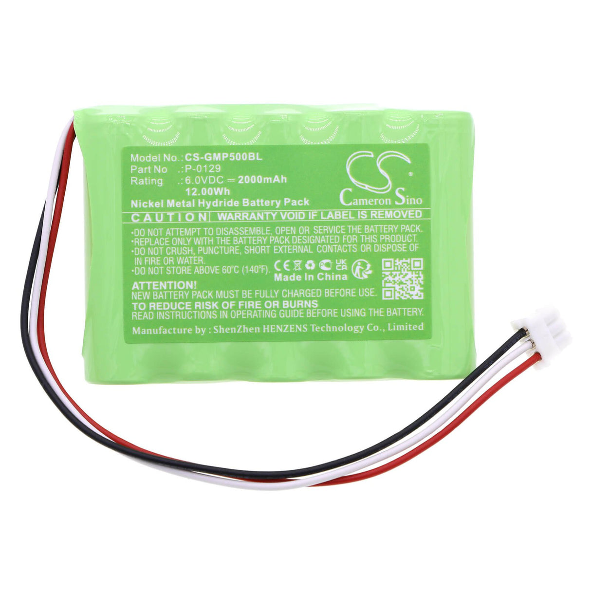 6.0v, Ni-mh, 2000mah, Batterie de caisse enregistreuse compatible avec Galeb, Mp-500, Mp-5000, 12.00wh Caisse enregistreuse Cameron Sino Technology Limited