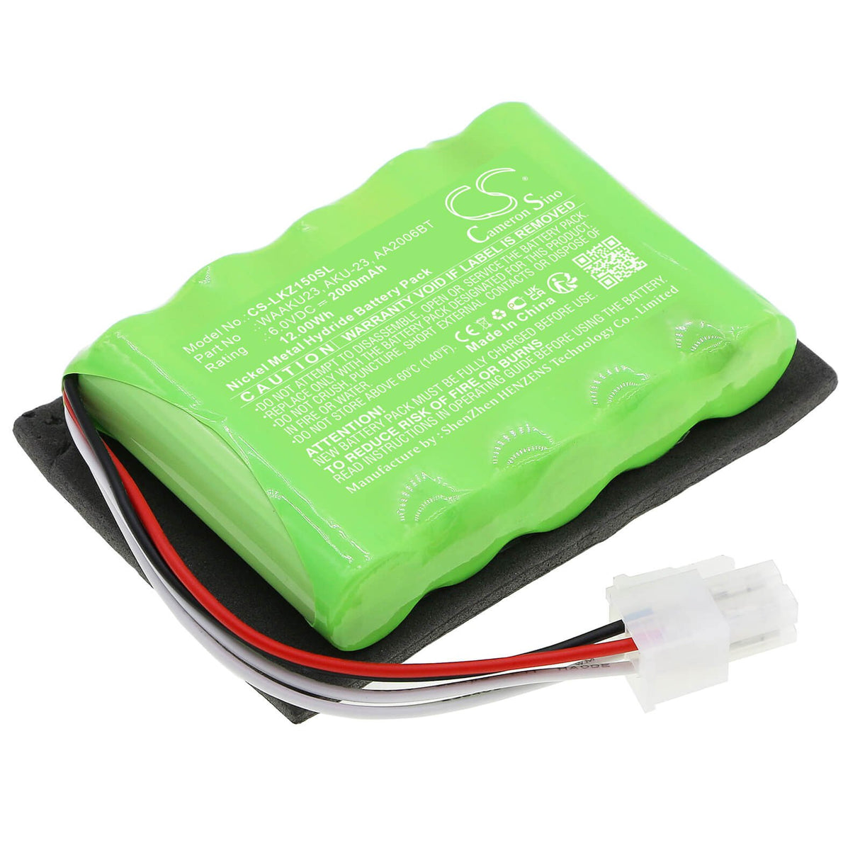 6.0V, Ni-MH, 2000mAh, Batterie d'équipement compatible avec Sonel, Aa2006bt, Détecteur de câbles LKZ-1500, 12Wh Équipement, Enquête, Test Cameron Sino Technology Limited