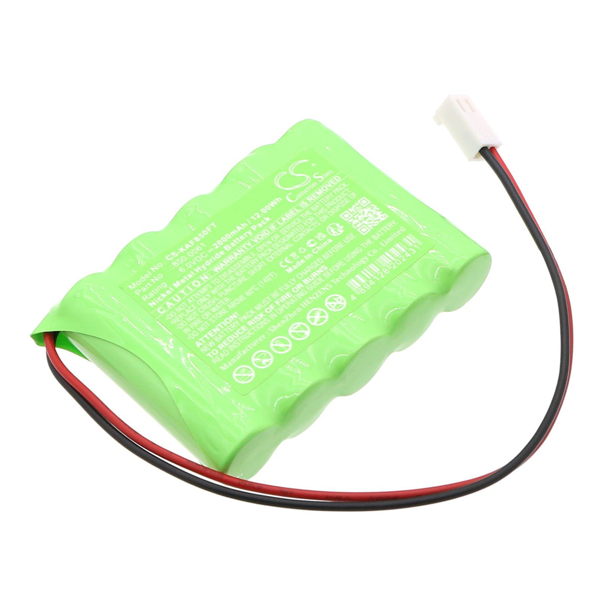 6.0V, Ni-MH, 2000mAh, Batterie d'éclairage de secours compatible avec Kaufel, 850.0061, 850.0061, 12.0Wh Éclairage de secours Cameron Sino Technology Limited
