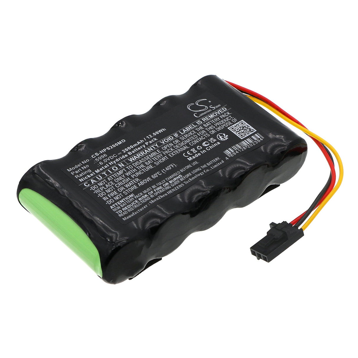 6.0V, Ni-MH, 2000mAh, Medical battery fits Healthdyne, 5996, Smart 2 Monitor, 12.00Wh Medical Cameron Sino Technology Limited (Medical)