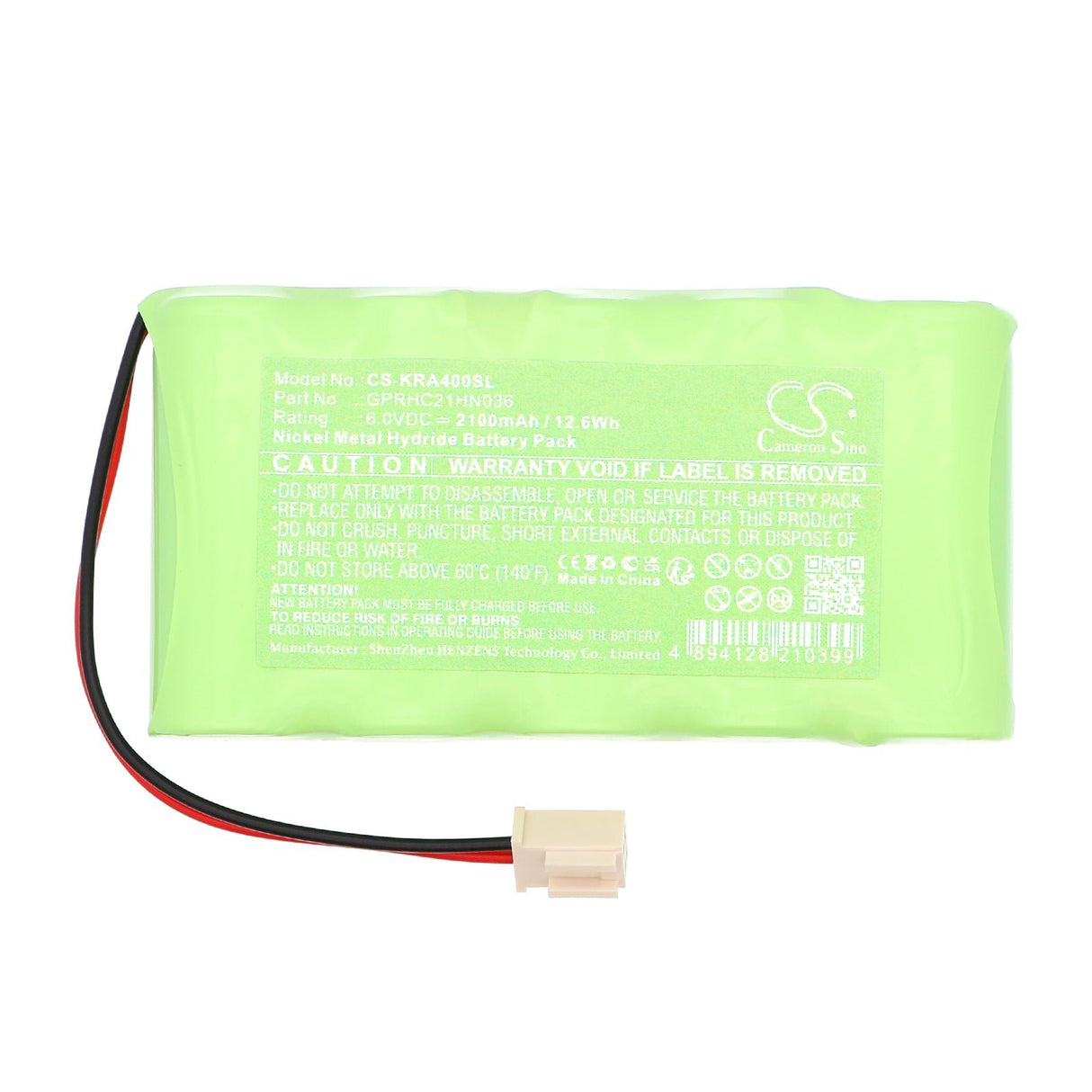 6.0V, Ni-MH, 2100mAh, batterie pour balances électroniques convient à Kern, Eg-a04, Eg-a06, 12.6Wh Balances électroniques Cameron Sino Technology Limited