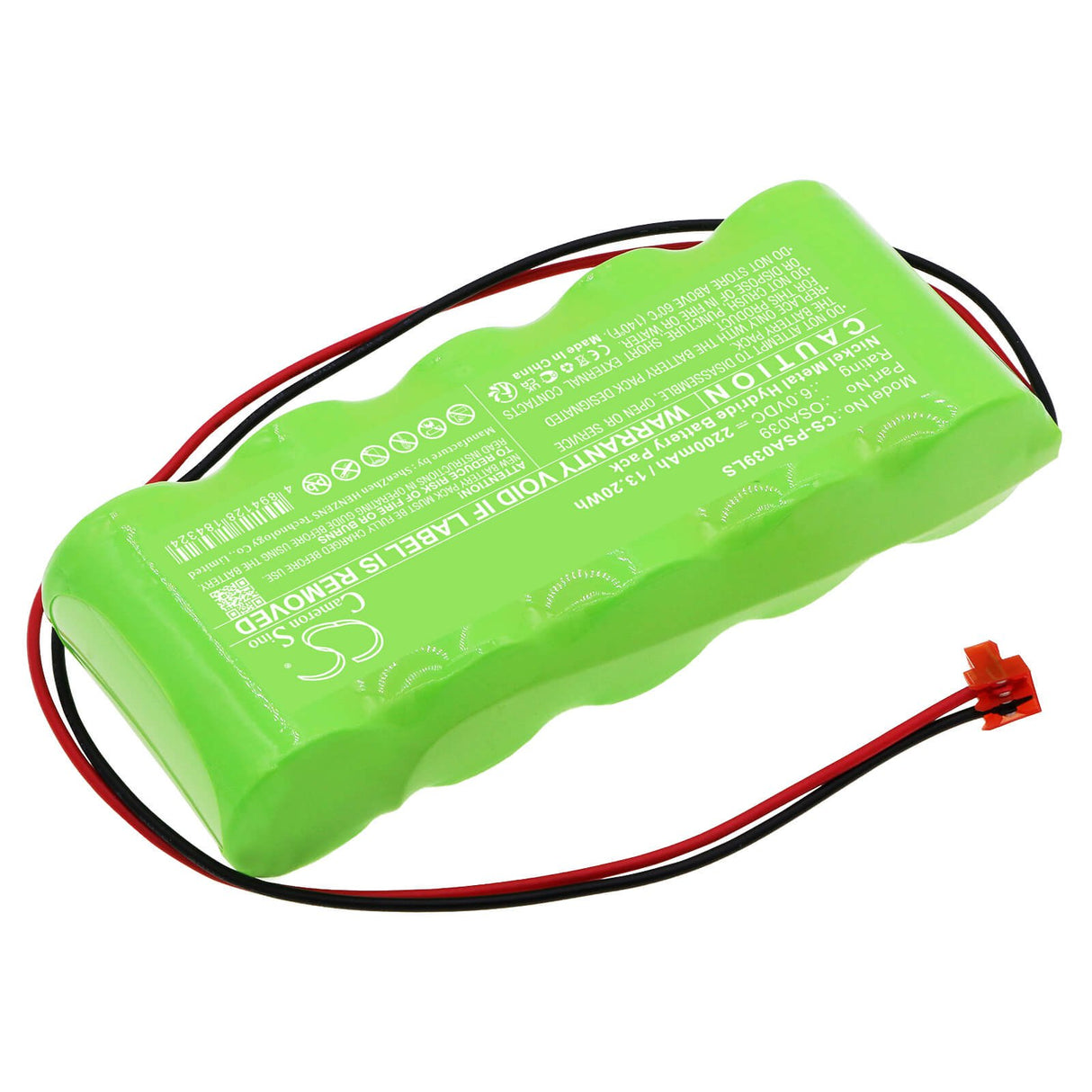 6.0V, Ni-MH, 2200mAh, Batterie d'éclairage d'urgence compatible avec Powersonic, Osa039, A13146-10, 13.20Wh Éclairage d'urgence Cameron Sino Technology Limited