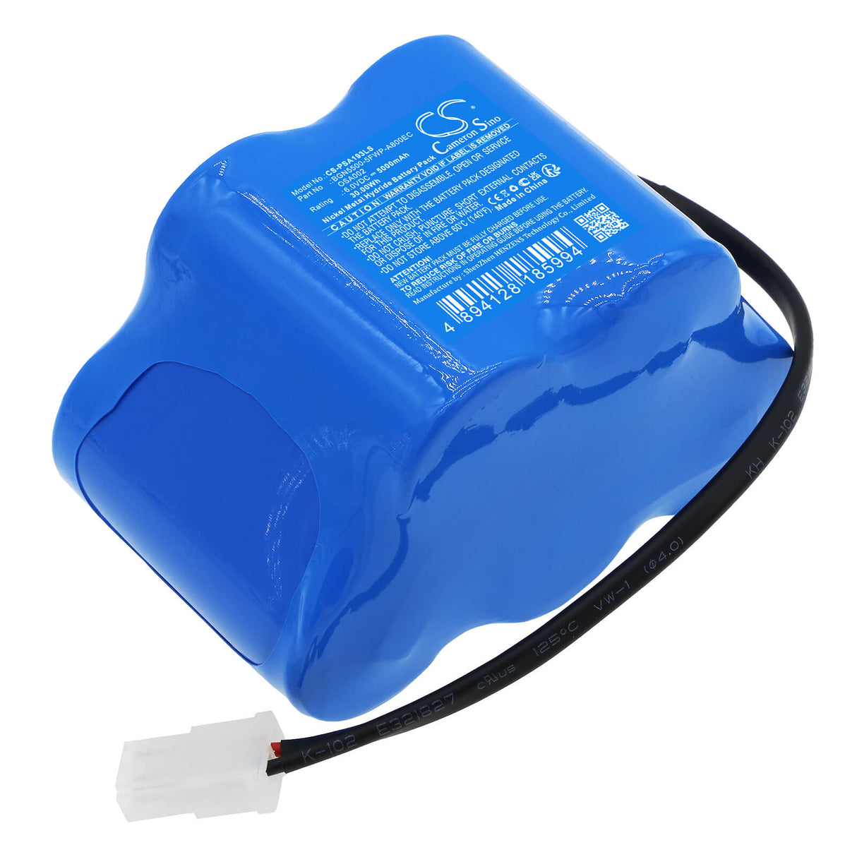 6.0V, Ni-MH, 5000mAh, batterie d'éclairage d'urgence compatible avec Panasonic, Powersonic, Bgn5500-5fwp-a800ec, A19390-2, 30.00Wh Éclairage d'urgence Cameron Sino Technology Limited