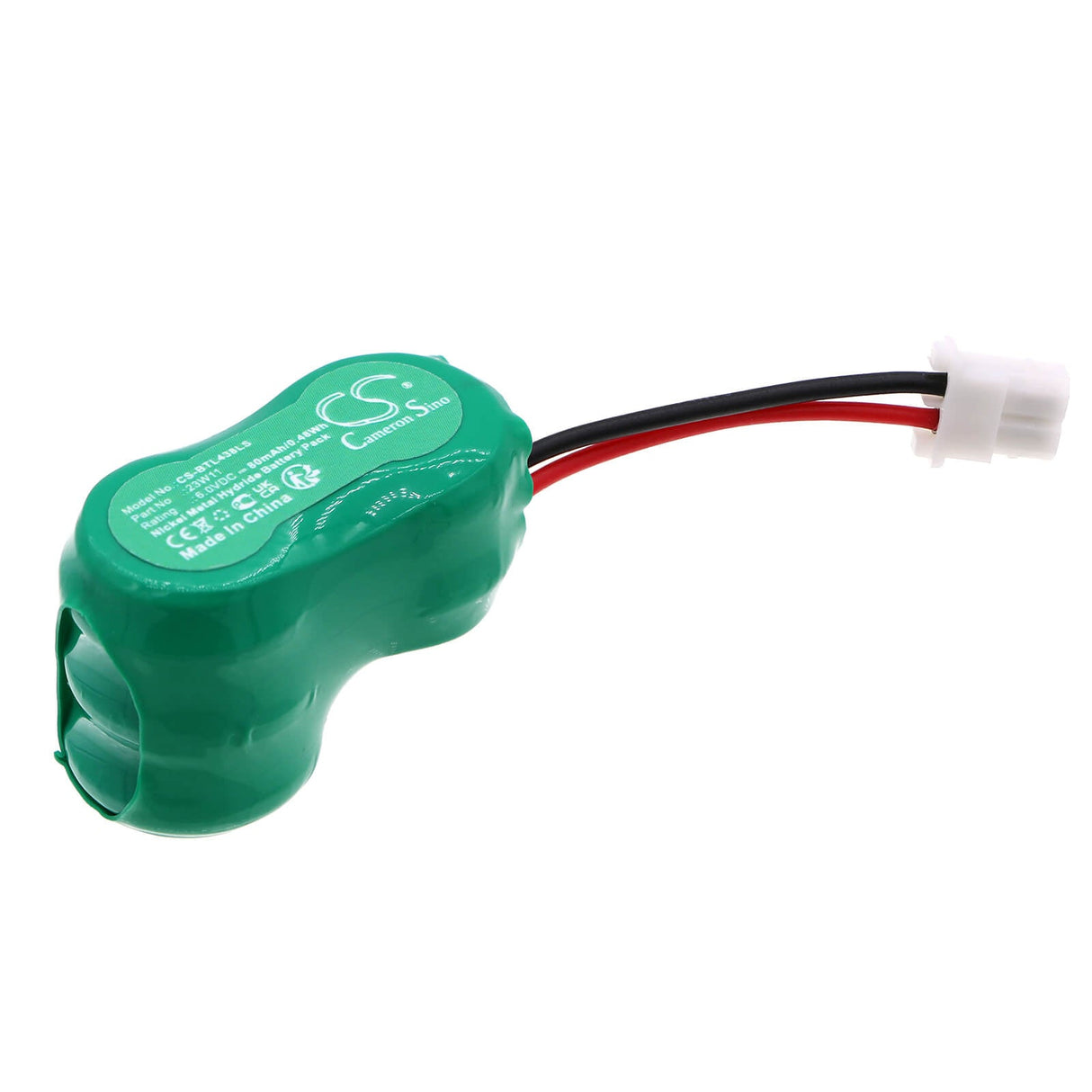 6.0V, Ni-MH, 80mAh, Batterie d'éclairage d'urgence compatible avec Bticino, 23w11, L4380/b, N/nt/l4608, 0.48Wh Éclairage d'urgence Cameron Sino Technology Limited