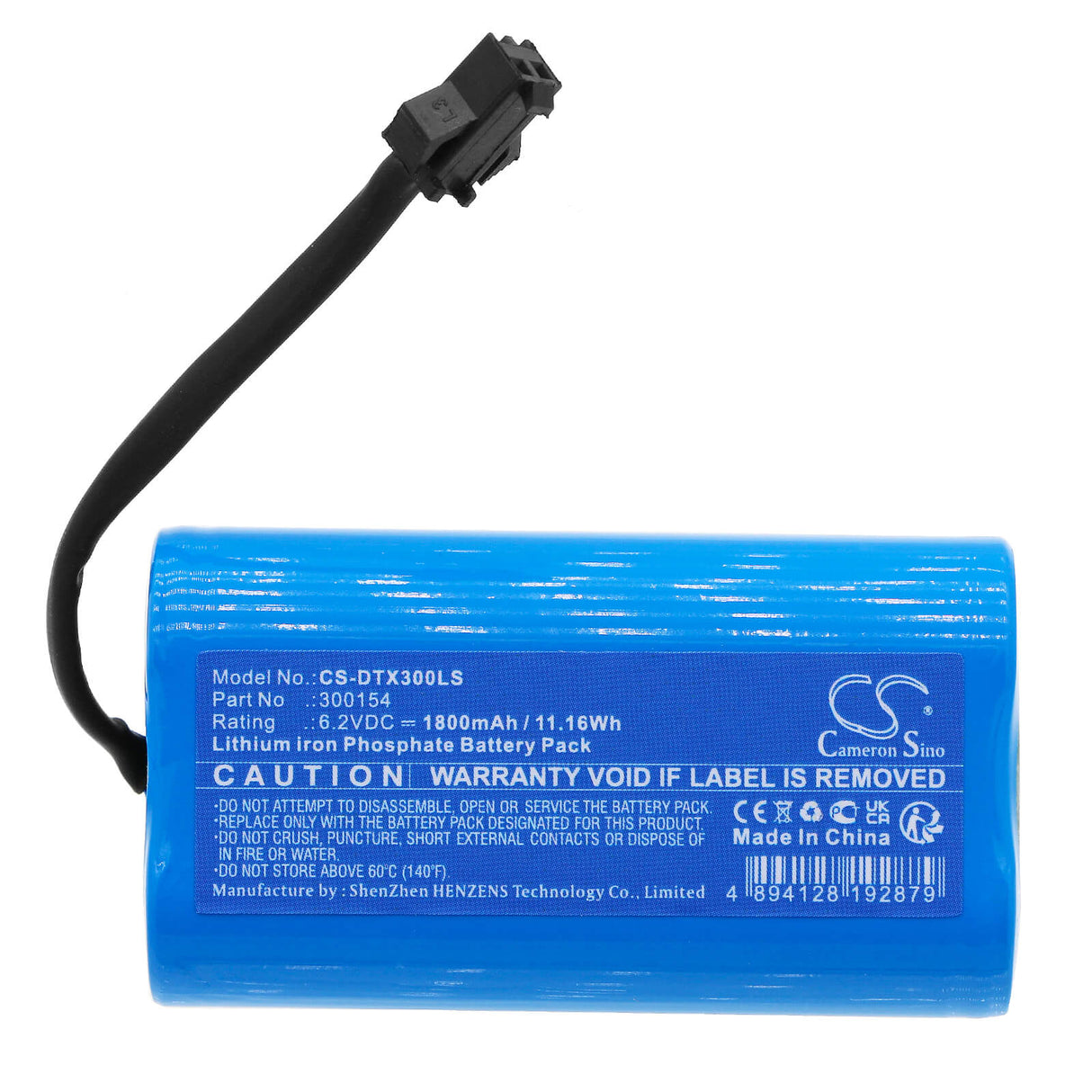 6.2V, LiFePO4, 1800mAh, Batterie d'éclairage de secours compatible avec Dotlux, 300154, Exittop 3679-1 3h, 11.16Wh Éclairage de secours Cameron Sino Technology Limited