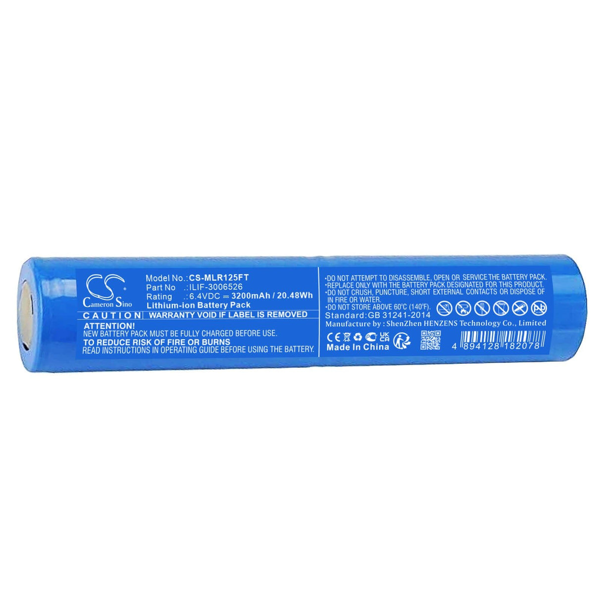 6.4V, LiFePO4, 3200mAh, Flashlight battery fits Maglite, Ilif-3006526, Ml125, Ml150lr, 20.48Wh Flashlight Cameron Sino Technology Limited