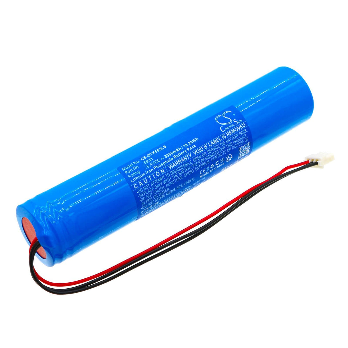 6.4V, LiFePO4, 3000mAh, batterie d'éclairage d'urgence compatible avec Dotlux, 230612s11, 892320, 5556, 19.20Wh Éclairage d'urgence Cameron Sino Technology Limited
