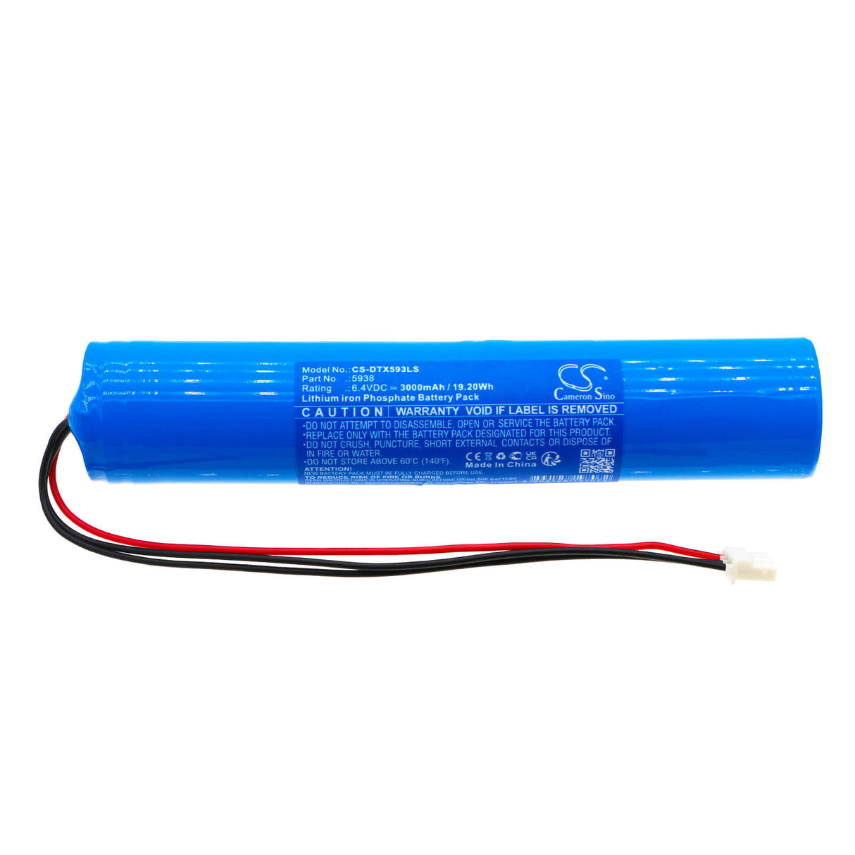 6.4V, LiFePO4, 3000mAh, batterie d'éclairage d'urgence compatible avec Dotlux, 230612s11, 892320, 5556, 19.20Wh Éclairage d'urgence Cameron Sino Technology Limited
