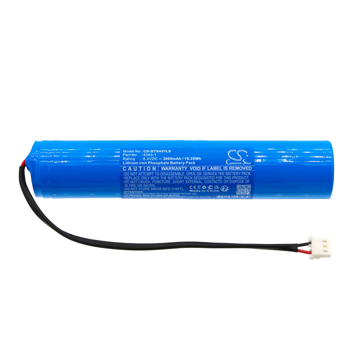 6.4V, LiFePO4, 3000mAh, Batterie d'éclairage de secours compatible avec Dotlux, 892289, kit batterie d'urgence, 19.20Wh Éclairage de secours Cameron Sino Technology Limited