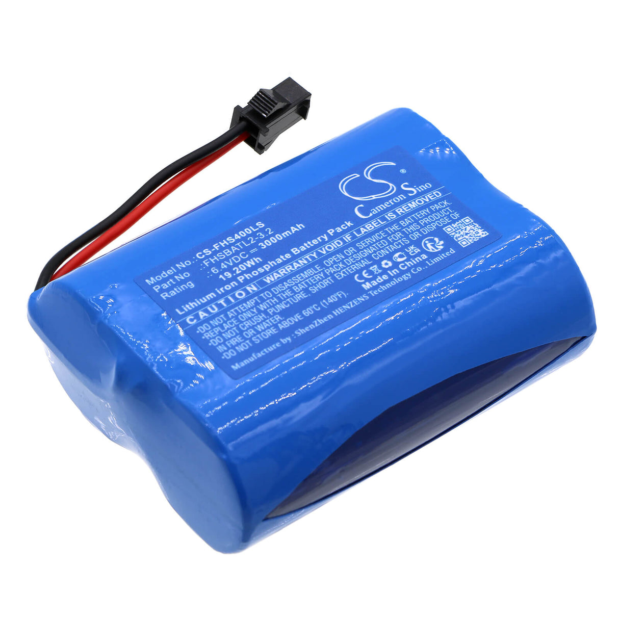 6.4V, LiFePO4, 3000mAh, batterie d'éclairage d'urgence compatible avec Fullham, Fhsbatl2-3.2, Fhsac1-unv-40l, 19.20Wh Éclairage d'urgence Cameron Sino Technology Limited