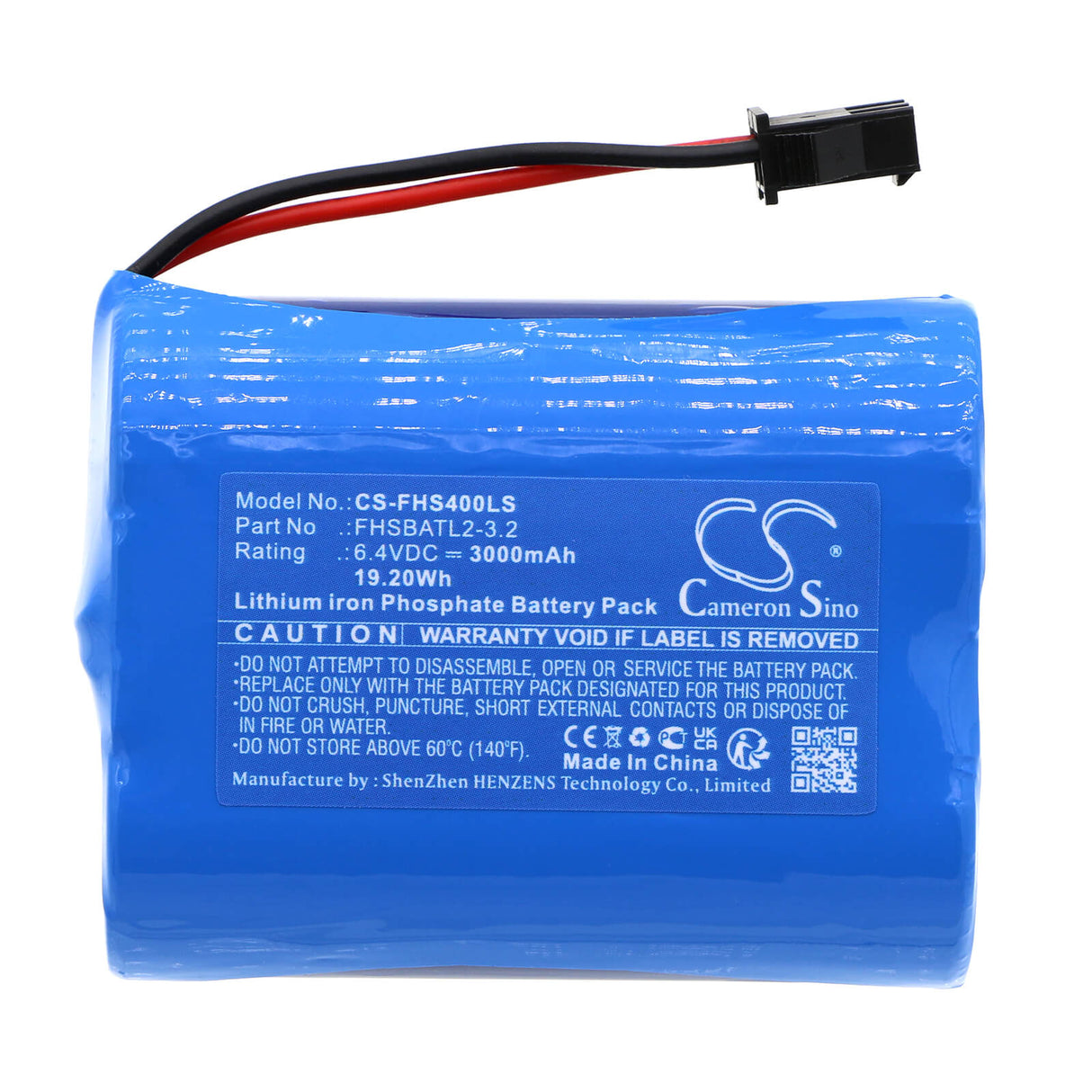 6.4V, LiFePO4, 3000mAh, batterie d'éclairage d'urgence compatible avec Fullham, Fhsbatl2-3.2, Fhsac1-unv-40l, 19.20Wh Éclairage d'urgence Cameron Sino Technology Limited