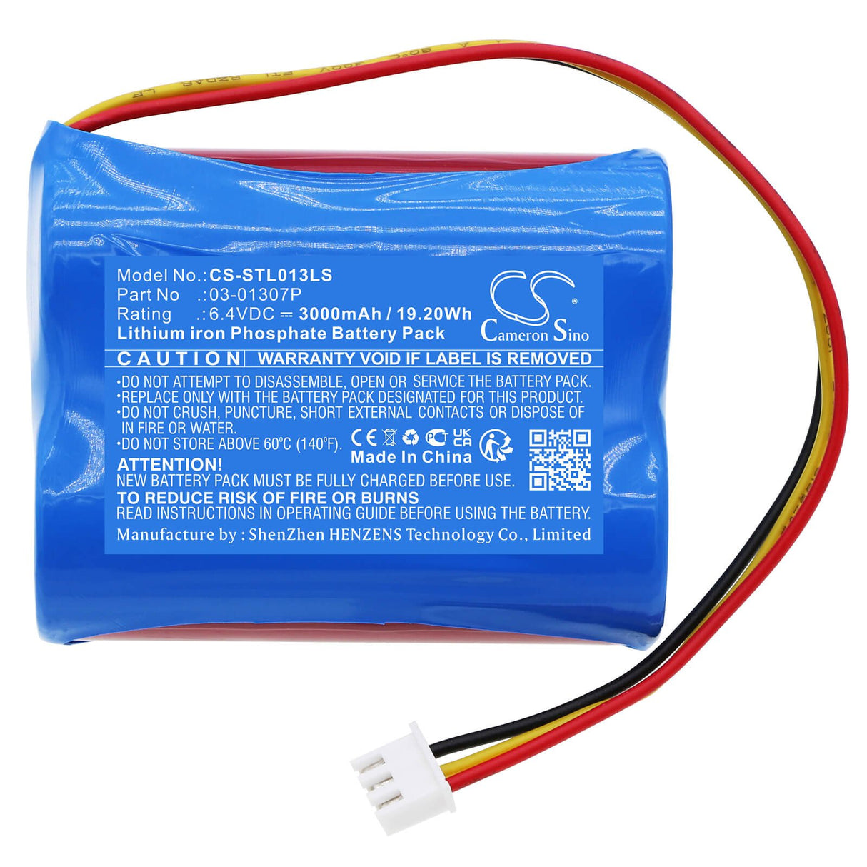 6.4V, LiFePO4, 3000mAh, Emergency Lighting battery fits Stanilite, 03-01307p, Pejllxcm-1, Pejllxcm-2, 19.20Wh Emergency Lighting Cameron Sino Technology Limited