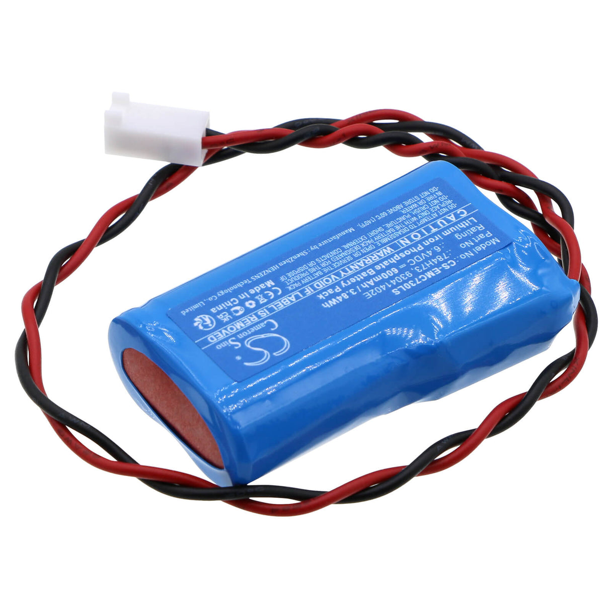 6.4V, LiFePO4, 600mAh, batterie d'éclairage d'urgence compatible avec Dual-lite, 784h73, Evcugw, Evcugwdi, 3.84Wh Éclairage d'urgence Cameron Sino Technology Limited