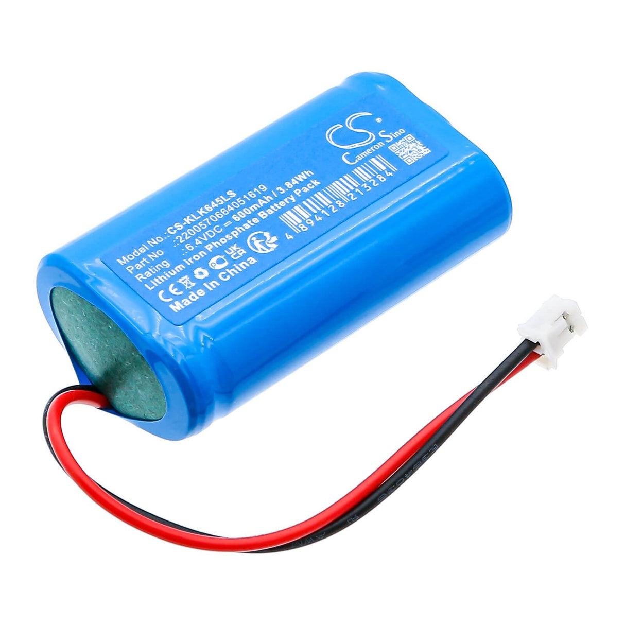 6.4V, LiFePO4, 600mAh, batterie d'éclairage d'urgence compatible avec Kanlux, 2.20057066405161E15, 5902052509928, 3.84Wh Éclairage d'urgence Cameron Sino Technology Limited