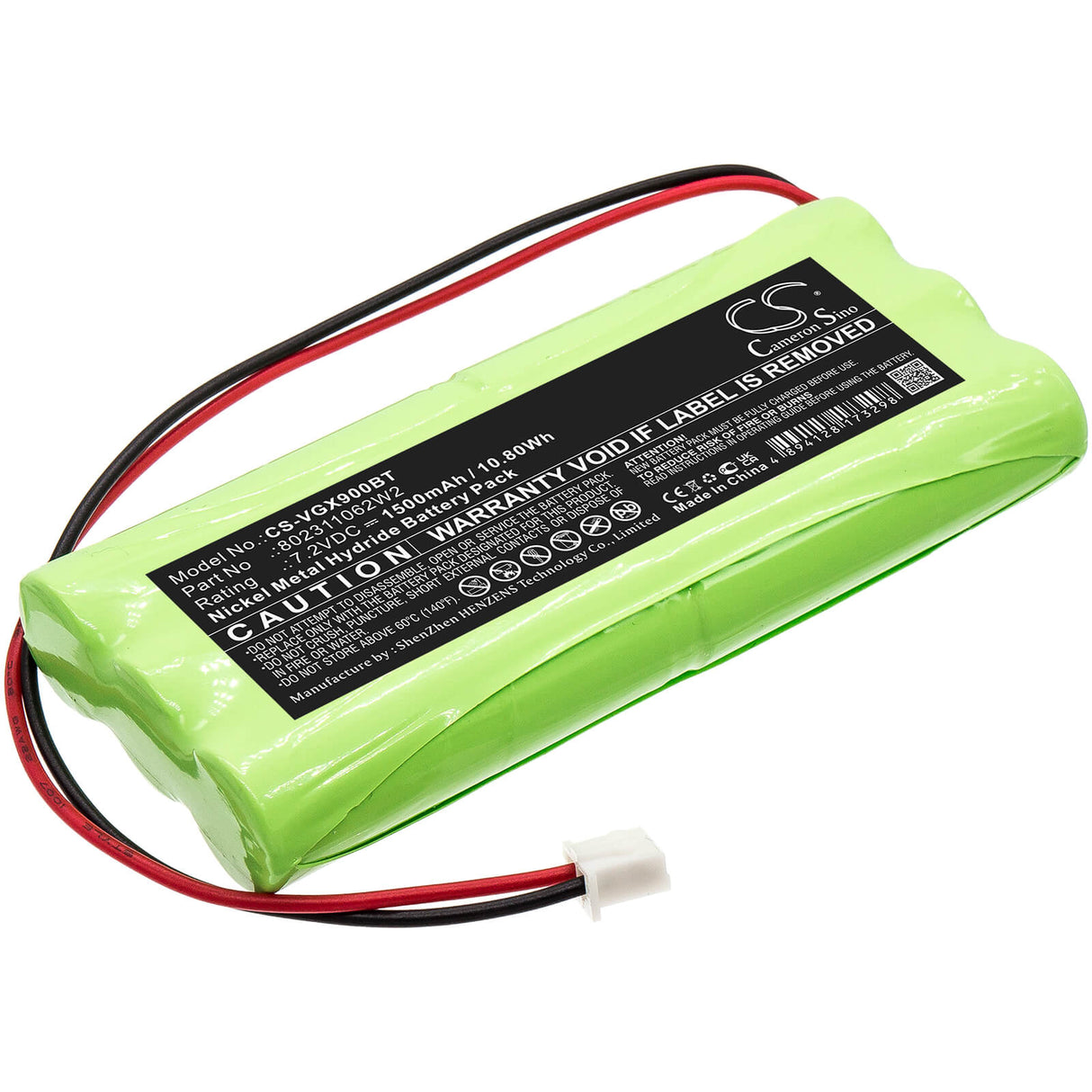 7.2v, 1500mah, Ni-mh Alarm Battery Fits Vesta, Composed, Gx9ml, 10.80wh Alarm System Cameron Sino Technology Limited