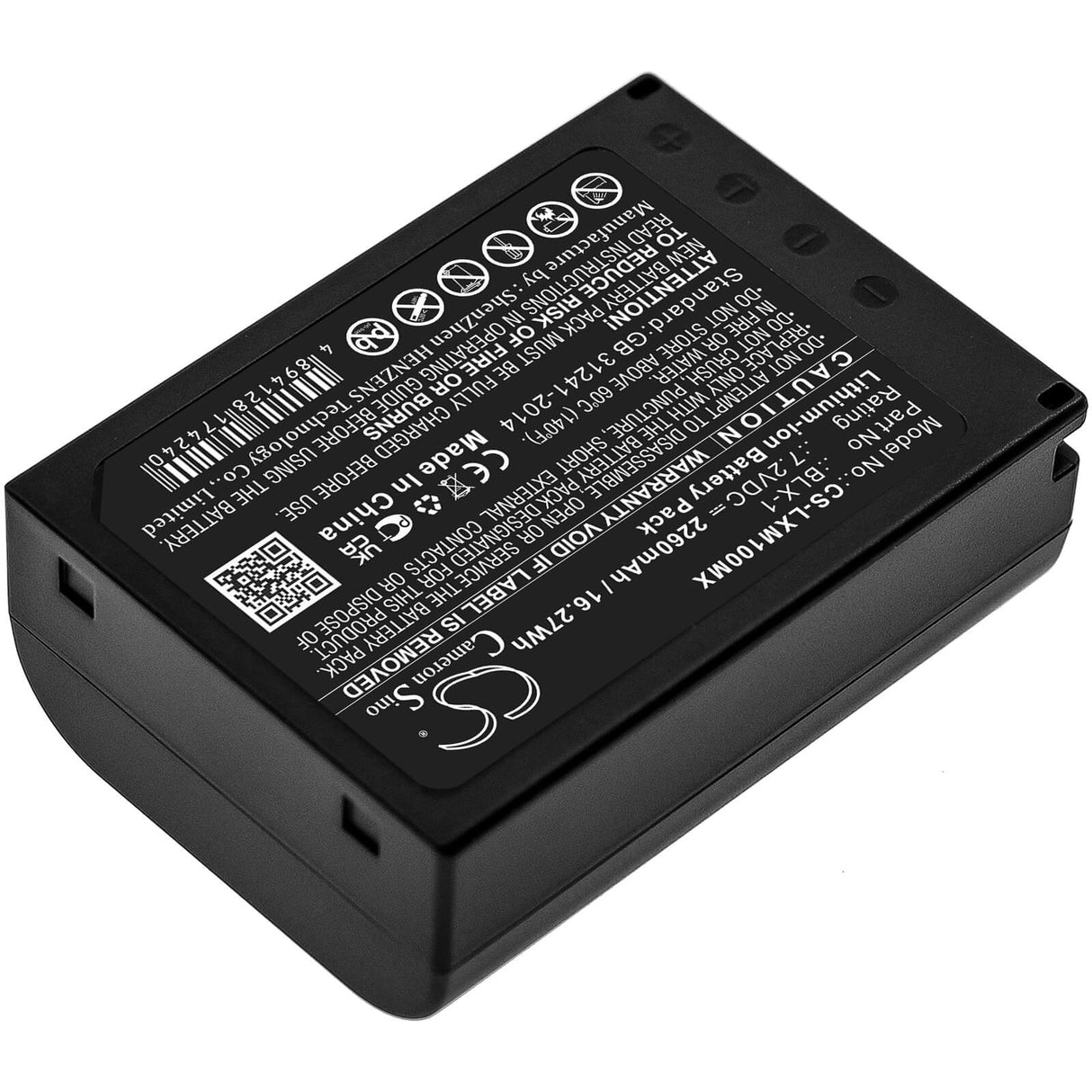 7.2V, Li-ion, 2260mAh, Camera battery fits Olympus, Blx-1, Om System Om-1, Om-1 Mirrorless, 16.272Wh Camera Cameron Sino Technology Limited (Camera)