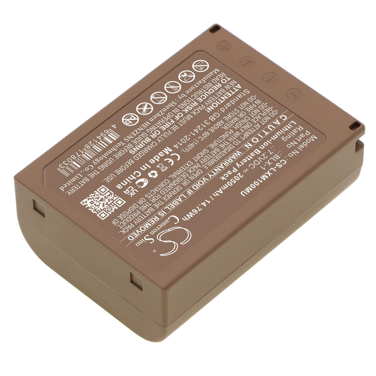 7.2V, Li-ion, 2050mAh, Camera battery fits Olympus, Blx-1, Om System Om-1, Om-1 Mirrorless, 14.76Wh Camera Cameron Sino Technology Limited (Camera)
