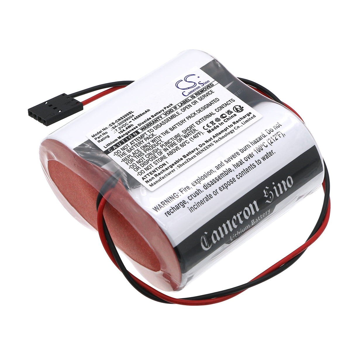 7.2V, Li-MnO2, 14500mAh, PLC battery fits Cameron Nuflo, Scanner 2000 Flow Analyzer, 104.4Wh PLC Cameron Sino Technology Limited (Dangerous Goods)