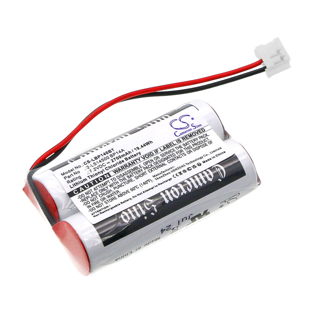 7.2v, Li-socl2, 2700mah, Alarm Battery Fits Label Alcose, Cesar, 19.44wh Alarm System Cameron Sino Technology Limited