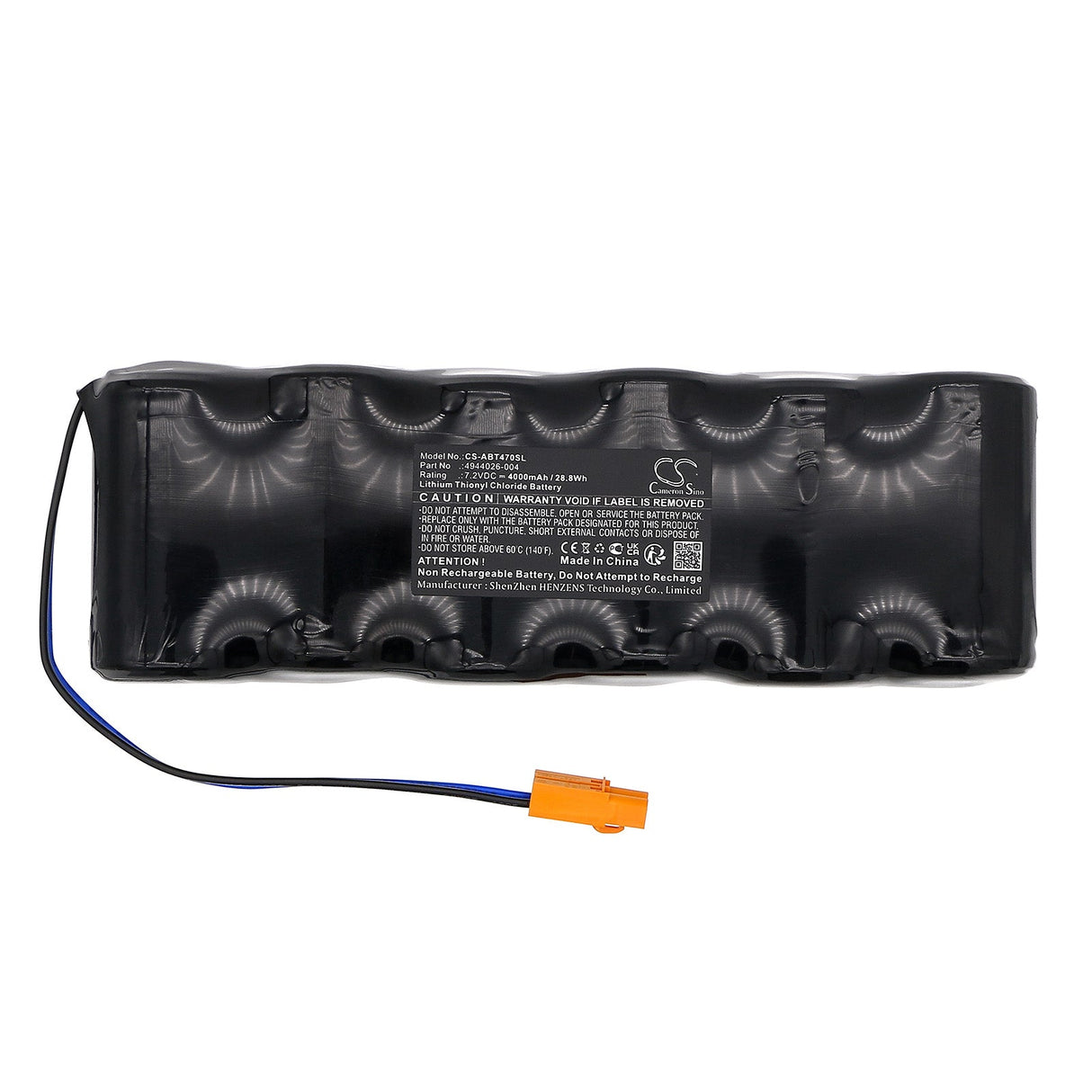 7.2V, Li-SOCl2, 4000mAh, PLC battery fits Abb, 4944026-004, 001-4944026-4/s, 3hab9307-1, 28.8Wh PLC Cameron Sino Technology Limited