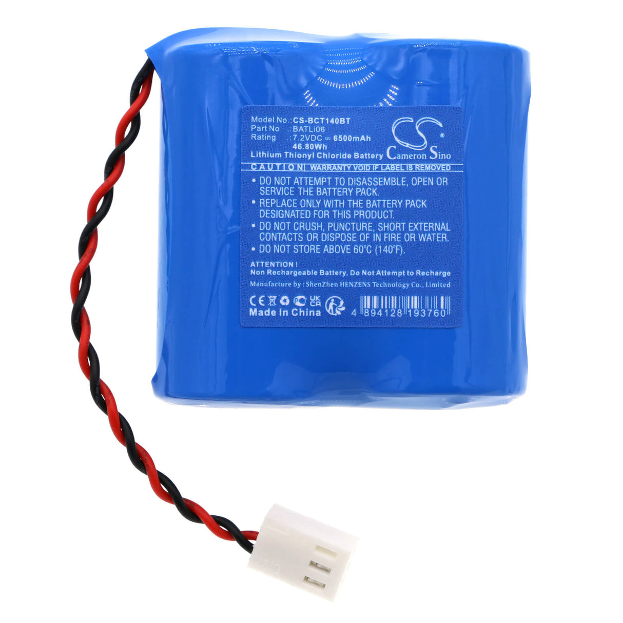 7.2v, Li-socl2, 6500mah, Alarm Battery Fits Daitem, D14000, D14650d, 46.80wh Alarm System Cameron Sino Technology Limited