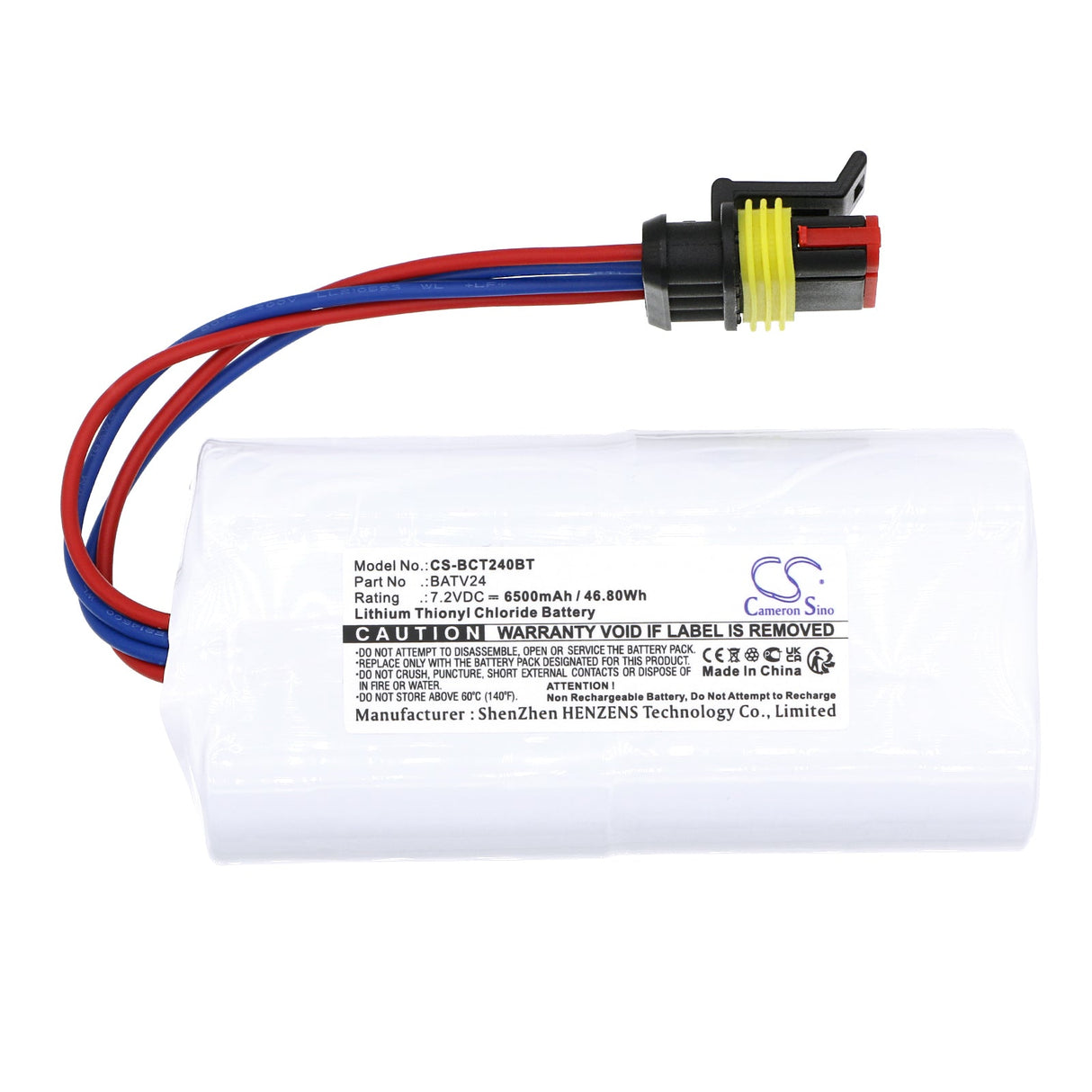 7.2V, Li-SOCl2, 6500mAh, Alarm Battery Fits Daitem, Dc408, 46.80Wh Alarm System Cameron Sino Technology Limited