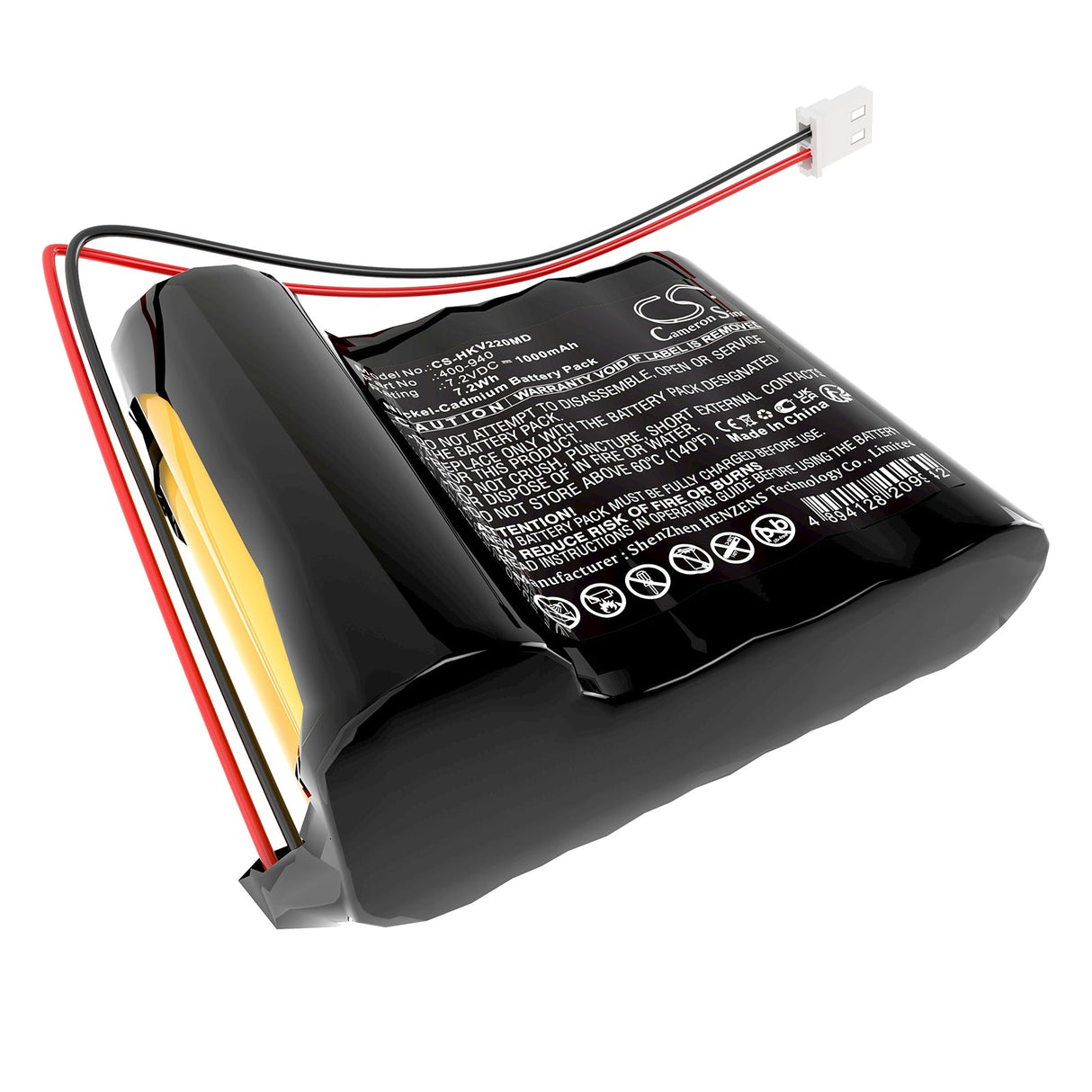 7,2V, Ni-CD, 1000mAh, Batterie médicale compatible avec Heska, Pompe Iv 2.2 Vétérinaire, Pompe à perfusion vétérinaire Iv 2.2, 7,2Wh Médical Cameron Sino Technology Limited (Médical)
