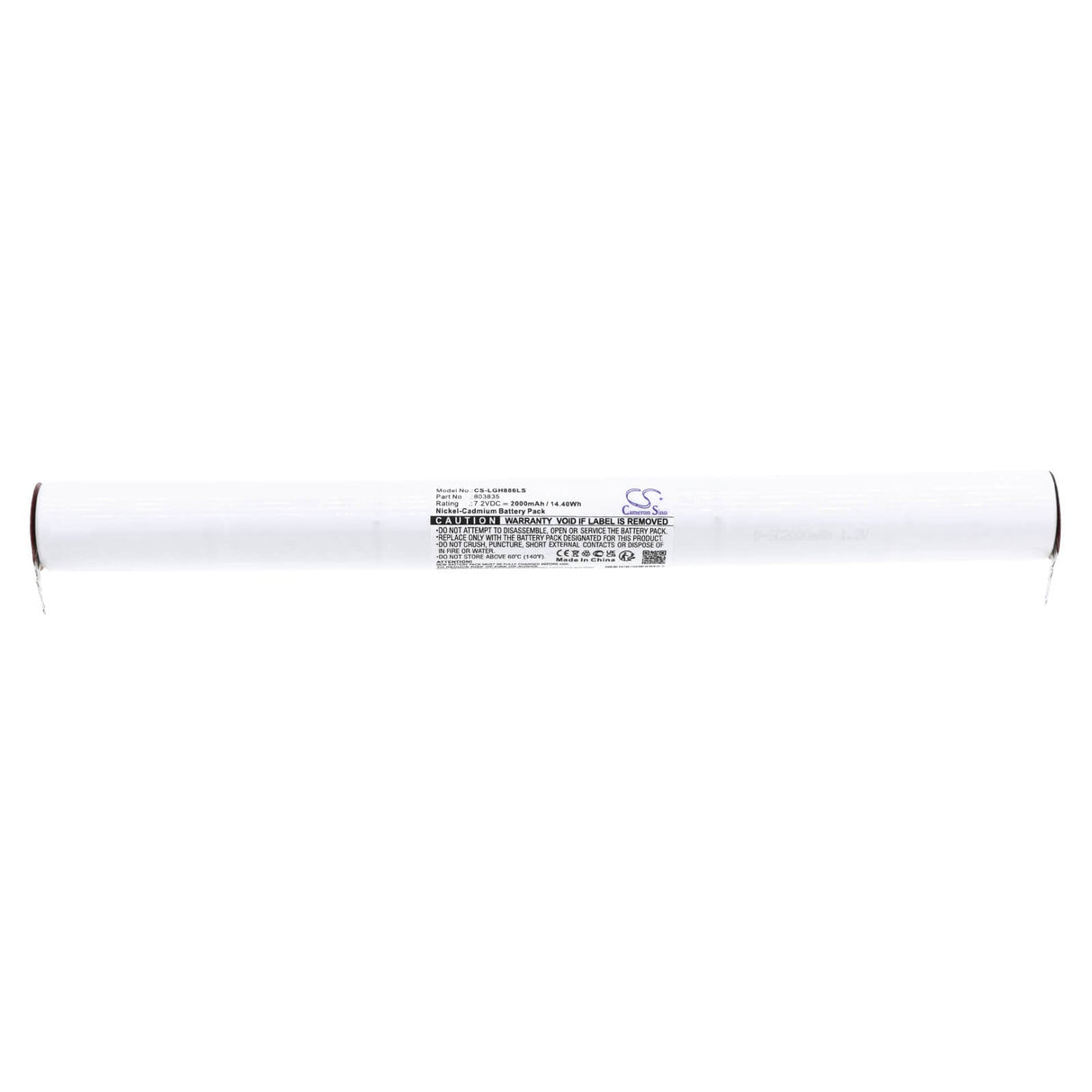 7.2V, Ni-CD, 2000mAh, batterie d'éclairage de secours compatible avec Legrand, 803835, 61886, 14.40Wh Éclairage de secours Cameron Sino Technology Limited