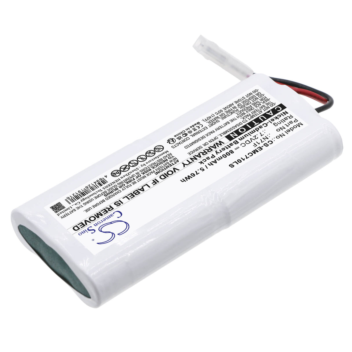 7.2V, Ni-CD, 800mAh, batterie d'éclairage de secours compatible avec Big Beam, 118-0017, Echl1rww, Echl2rww, 5.76Wh Éclairage de secours Cameron Sino Technology Limited
