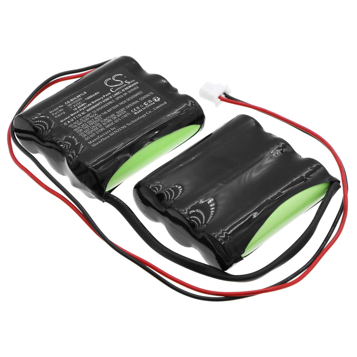 7.2V, Ni-MH, 1500mAh, batterie d'éclairage de secours convient à Beghelli, 98100095, 415391001, 10.80Wh Éclairage d'urgence Cameron Sino Technology Limited