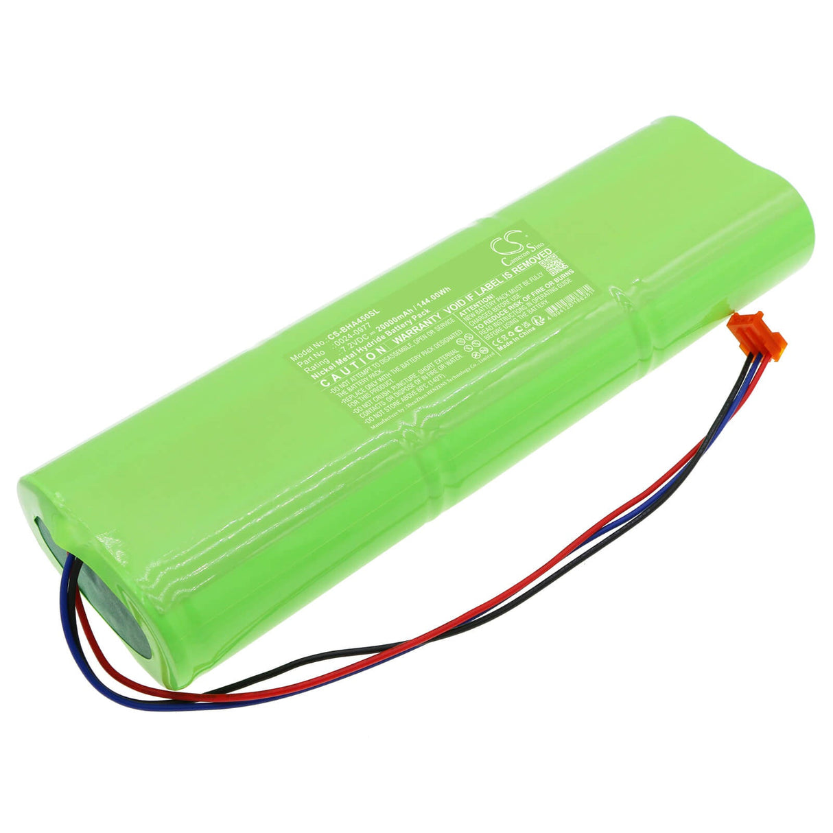 7,2V, Ni-MH, 20000mAh, Batterie d'équipement compatible avec Bacharach, 0024-0977, ECA 450 Analyzers, 144Wh Équipement, Enquête, Test Cameron Sino Technology Limited