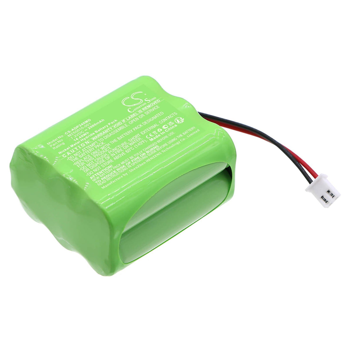 7.2V, Ni-MH, 2000mAh, Batterie médicale compatible avec Ade, Mz50010-001, Dp2300, Dp2400, 14.40Wh Medical Cameron Sino Technology Limited (Médical)