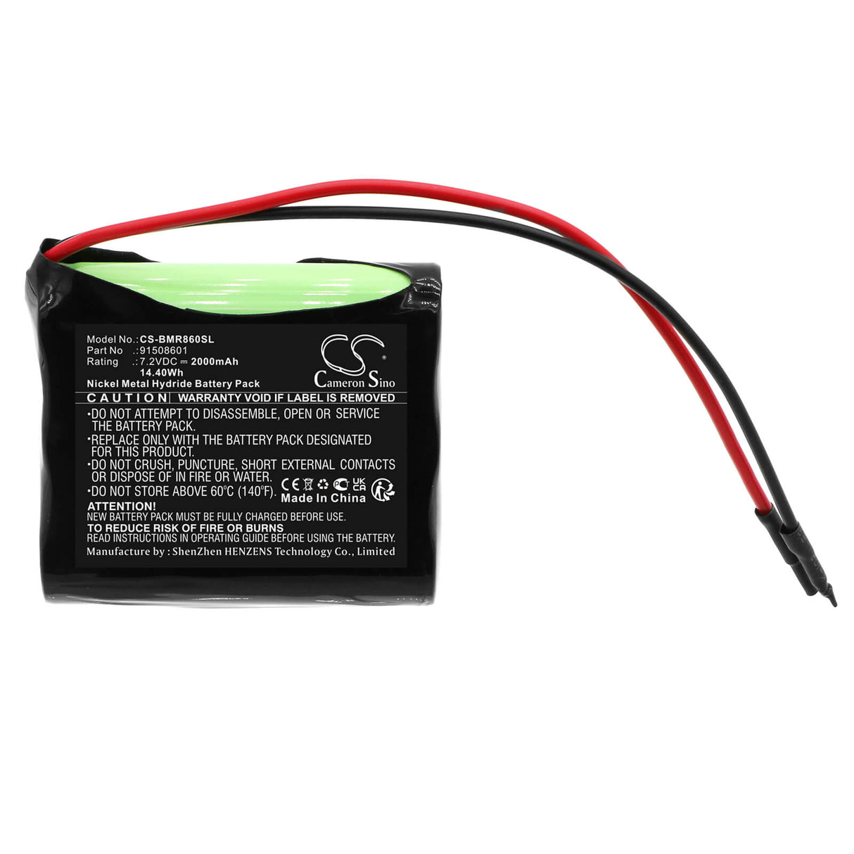 7.2V, Ni-MH, 2000mAh, Batterie d'équipement convient à Bamo, 91508601, IER MUDline TGS, 14.4Wh Équipement, Enquête, Test Cameron Sino Technology Limited