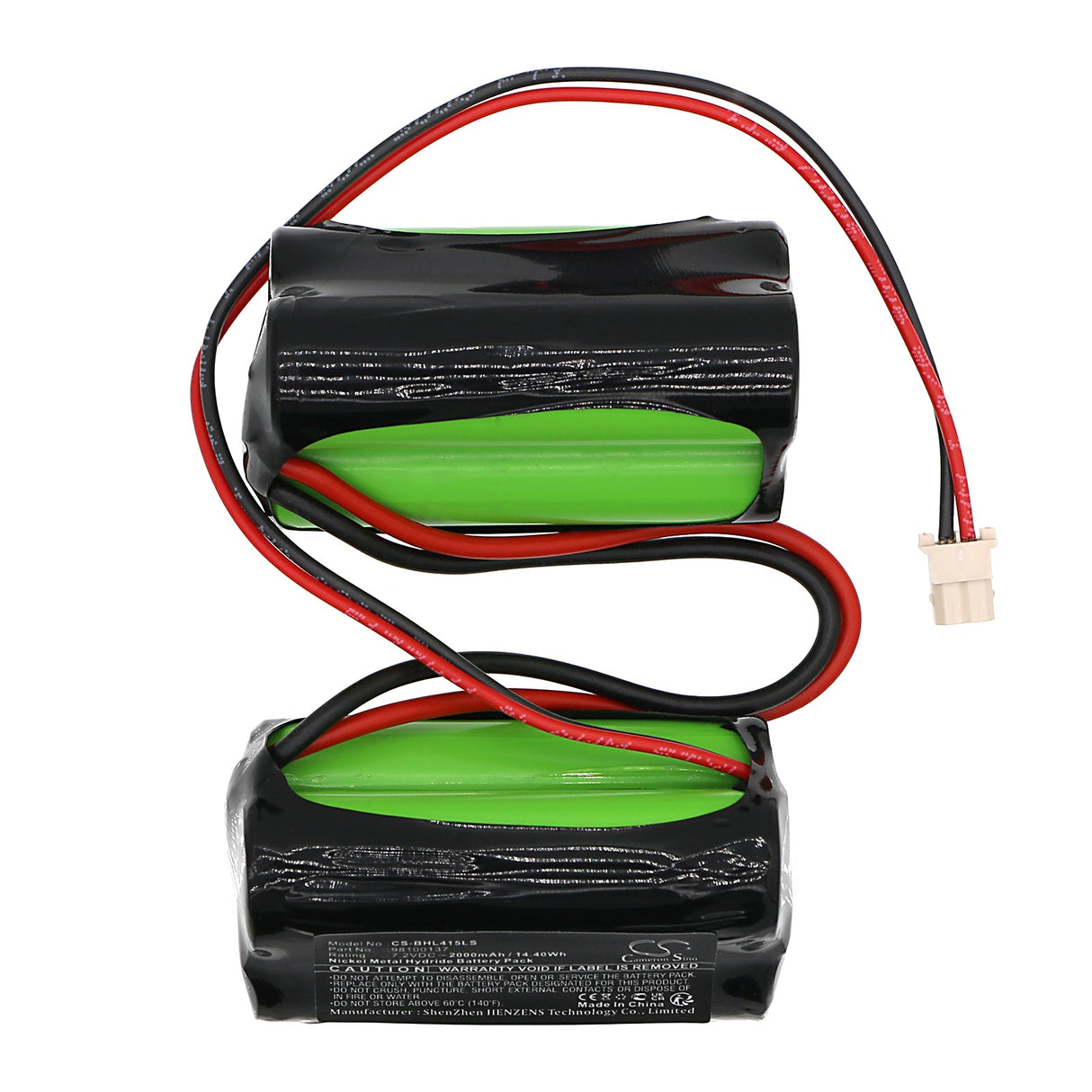 7.2V, Ni-MH, 2000mAh, Batterie d'éclairage d'urgence compatible avec Beghelli, 98100137, 415393001, 14.40Wh Éclairage d'urgence Cameron Sino Technology Limited