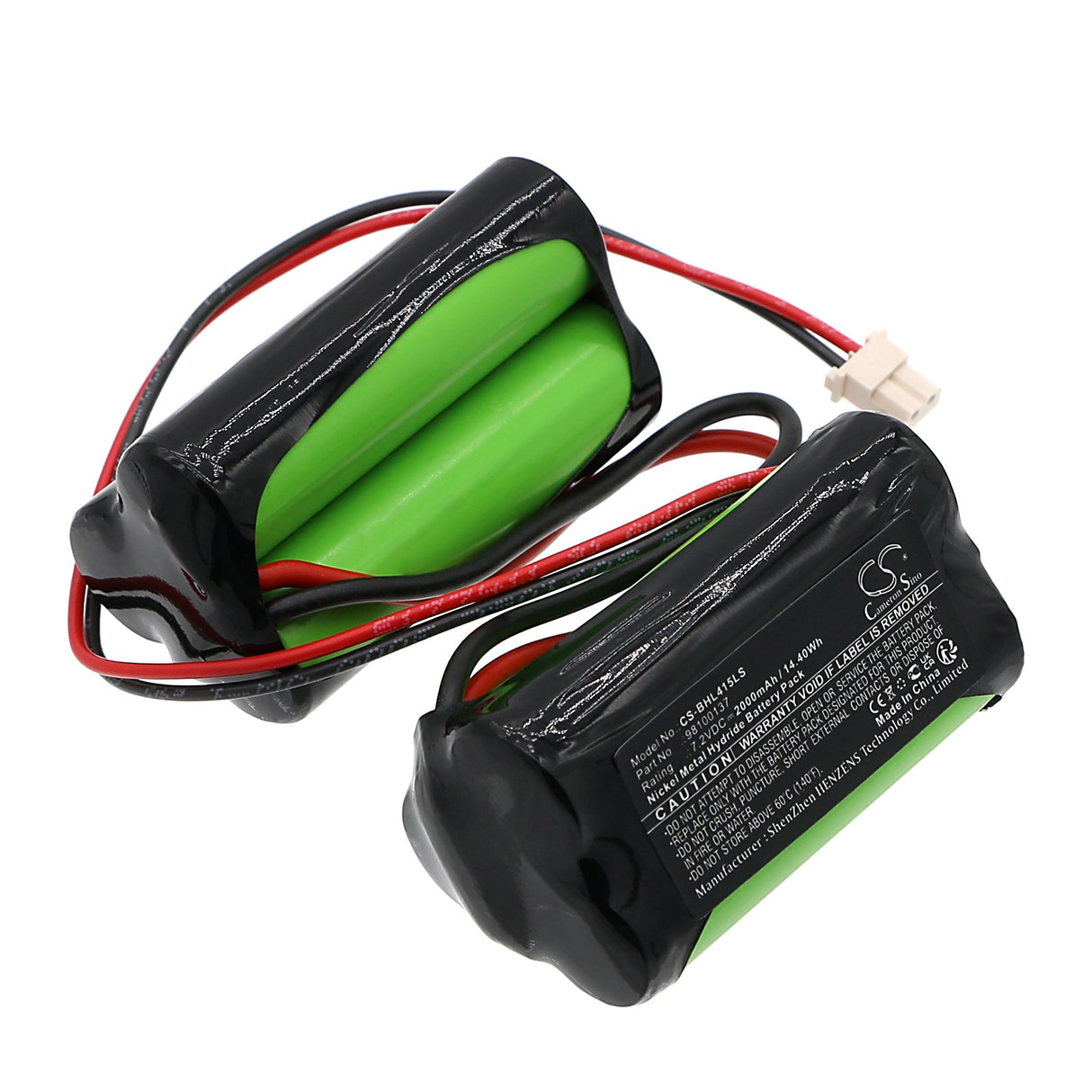 7.2V, Ni-MH, 2000mAh, Batterie d'éclairage d'urgence compatible avec Beghelli, 98100137, 415393001, 14.40Wh Éclairage d'urgence Cameron Sino Technology Limited