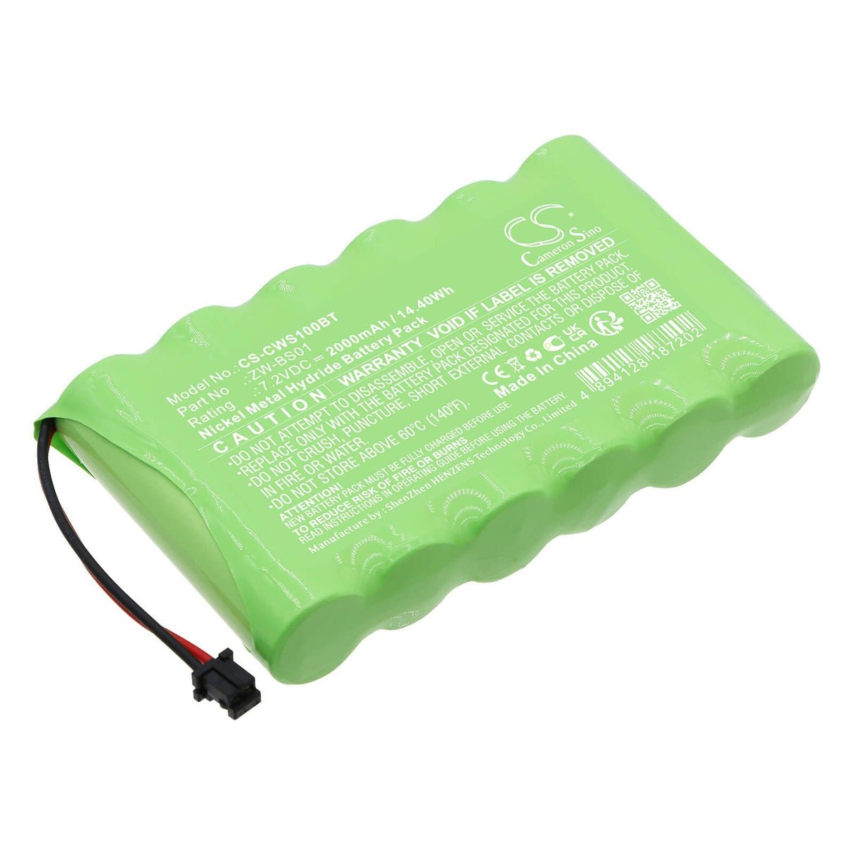7.2v, Ni-mh, 2000mah, Alarm Battery Fits 6MR2300AAH4Z, Caddx, Zerowire Control Panel, 14.40wh Alarm System Cameron Sino Technology Limited