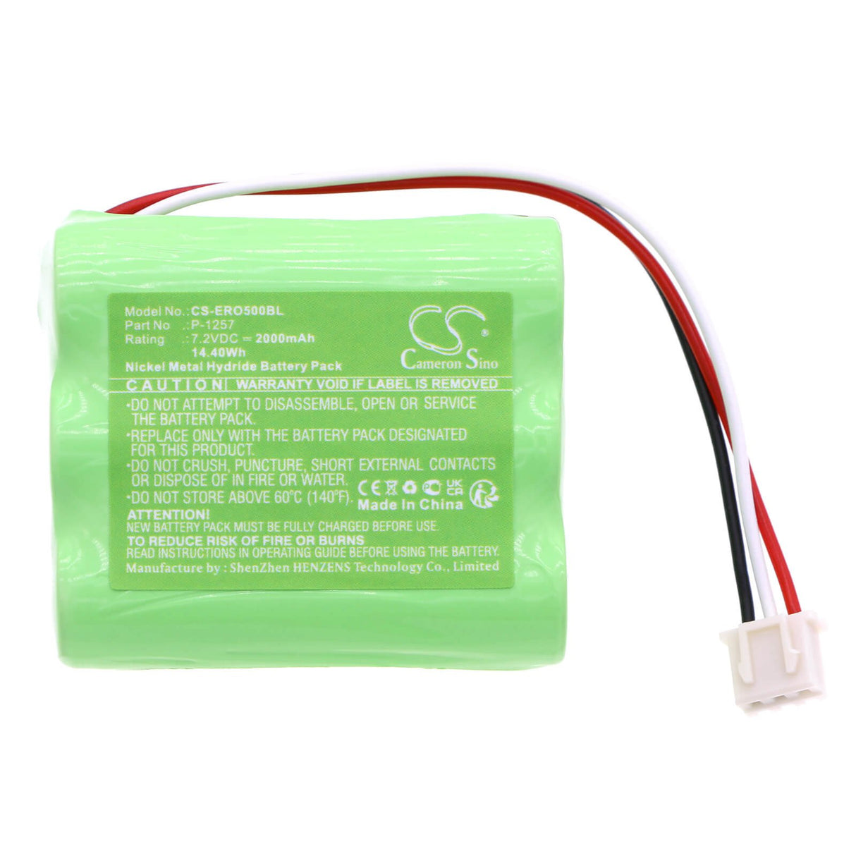 7.2v, Ni-MH, 2000mAh, Batterie de caisse enregistreuse compatible avec Euro-500, Handy Cache Register, 14.40Wh Caisse enregistreuse Cameron Sino Technology Limited